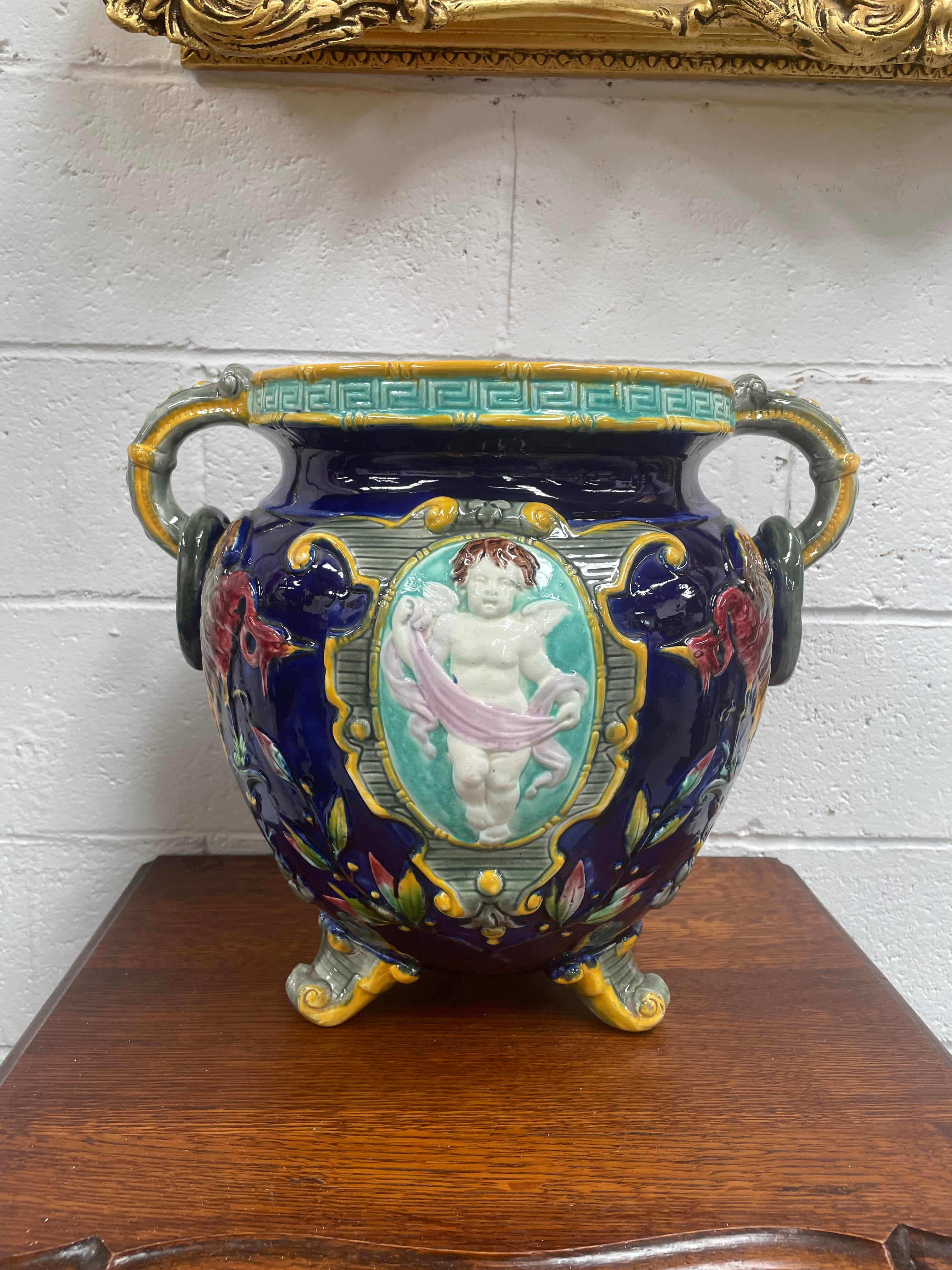 Stunning Large Victorian Minton Majolica Jardiniere