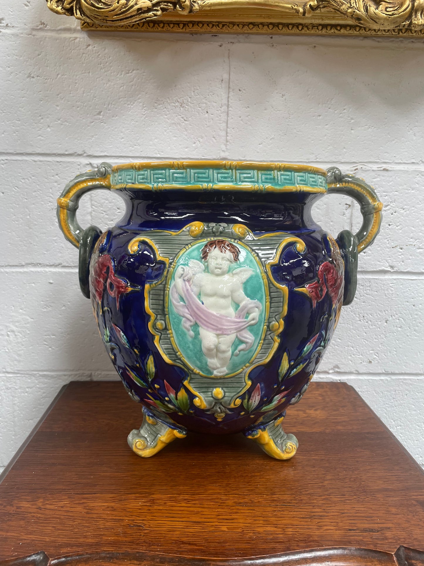 Stunning Large Victorian Minton Majolica Jardiniere