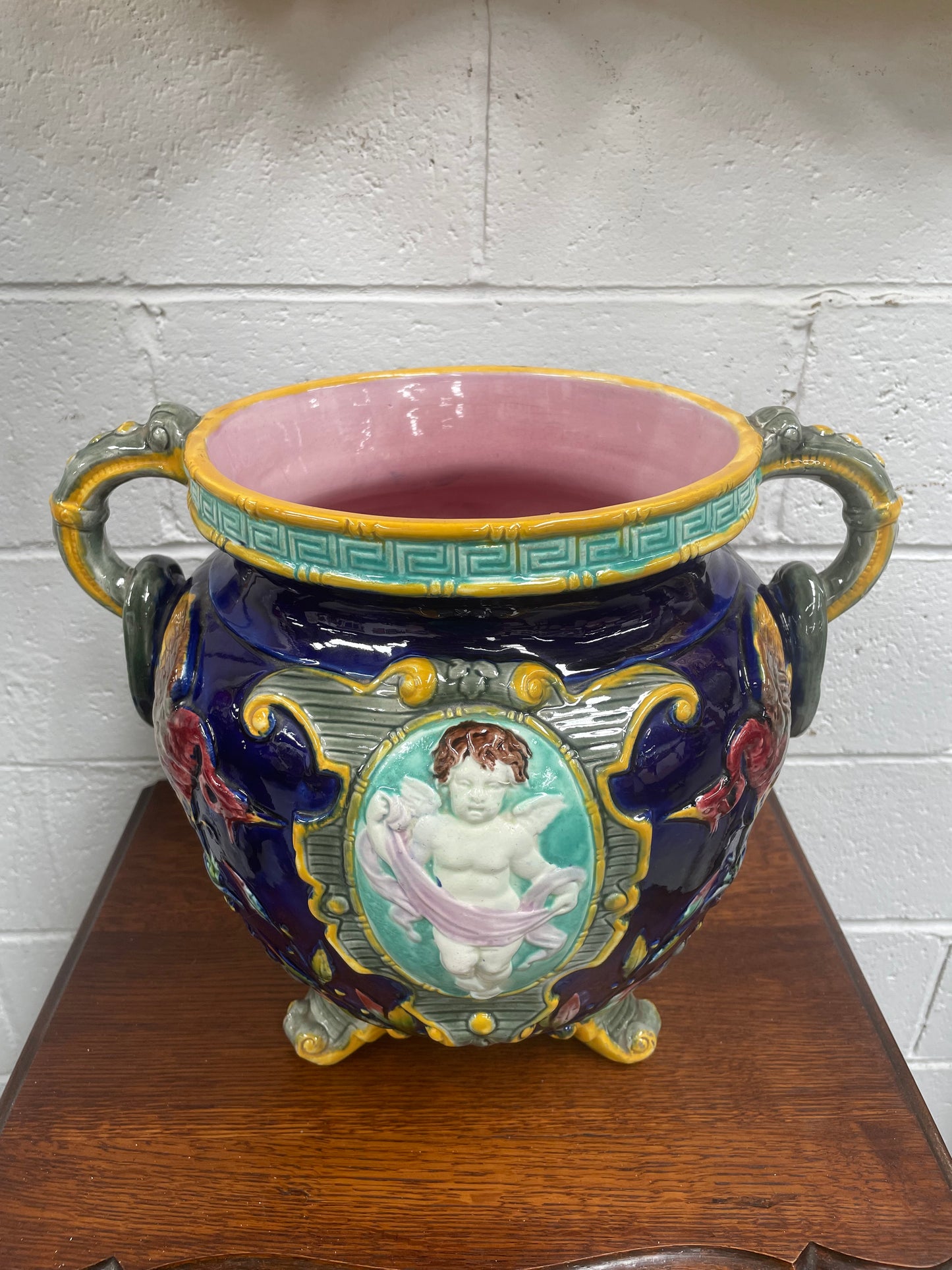 Stunning Large Victorian Minton Majolica Jardiniere