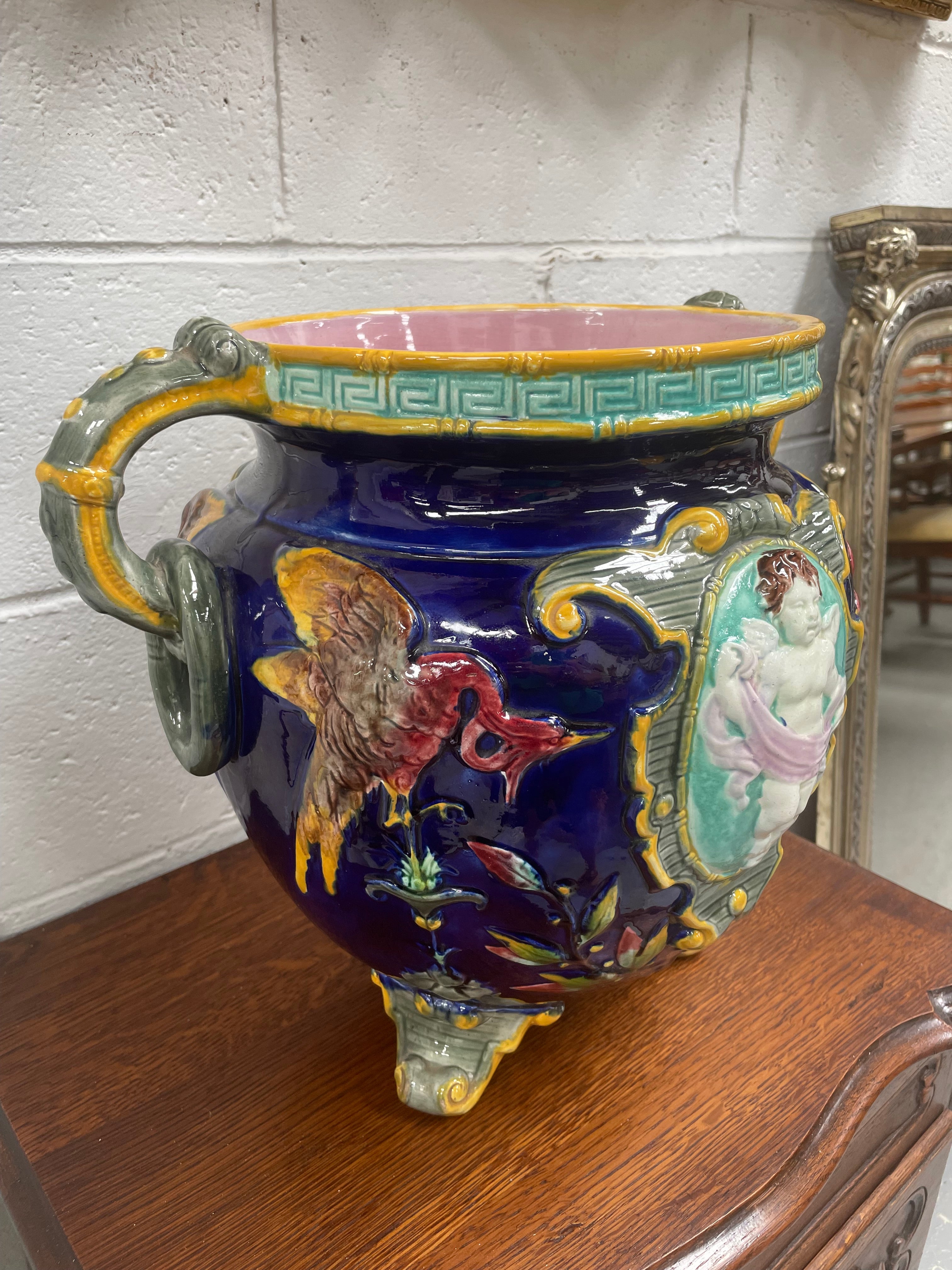 Stunning Large Victorian Minton Majolica Jardiniere | Antique & Vintage | Moonee Ponds Antiques | Australia Wide Delivery