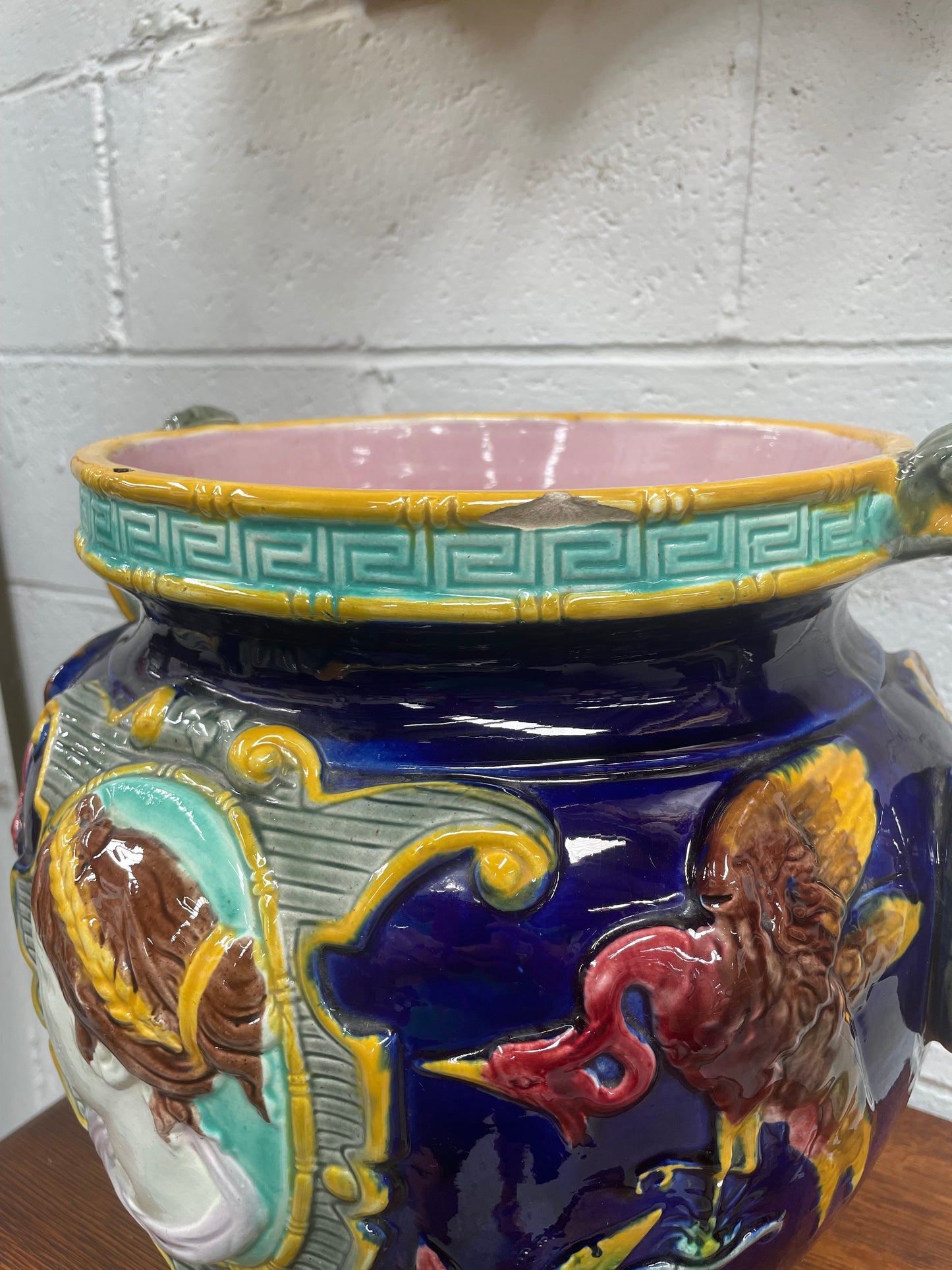 Stunning Large Victorian Minton Majolica Jardiniere