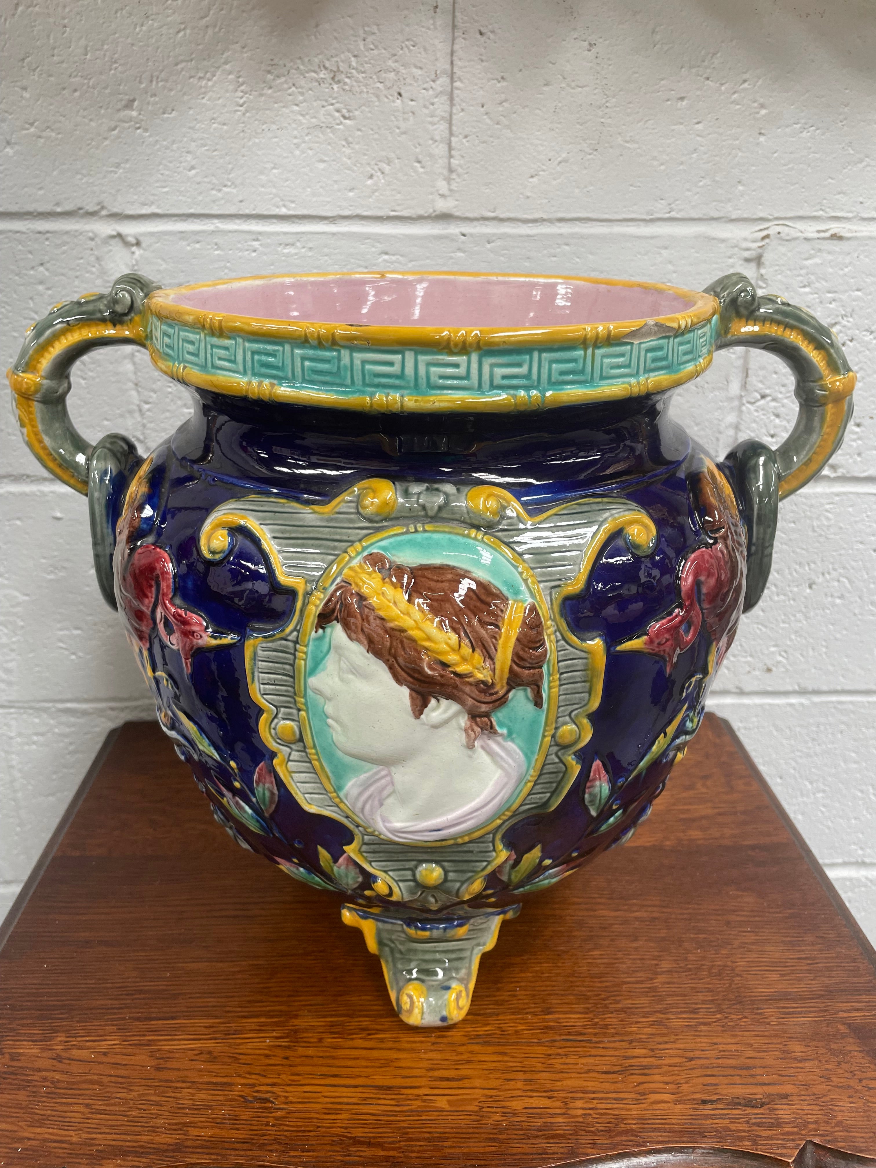 Stunning Large Victorian Minton Majolica Jardiniere | Antique & Vintage | Moonee Ponds Antiques | Australia Wide Delivery