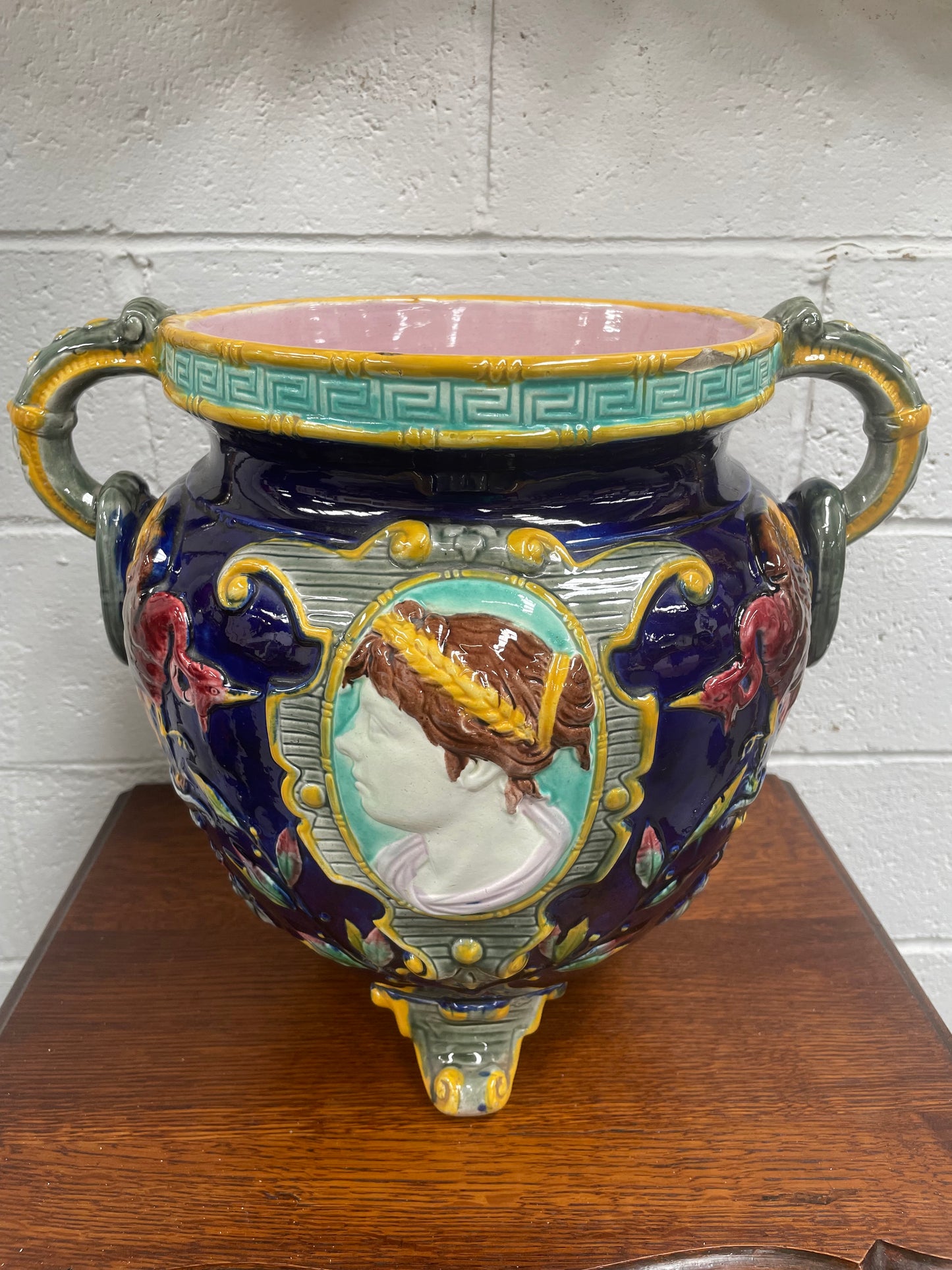 Stunning Large Victorian Minton Majolica Jardiniere