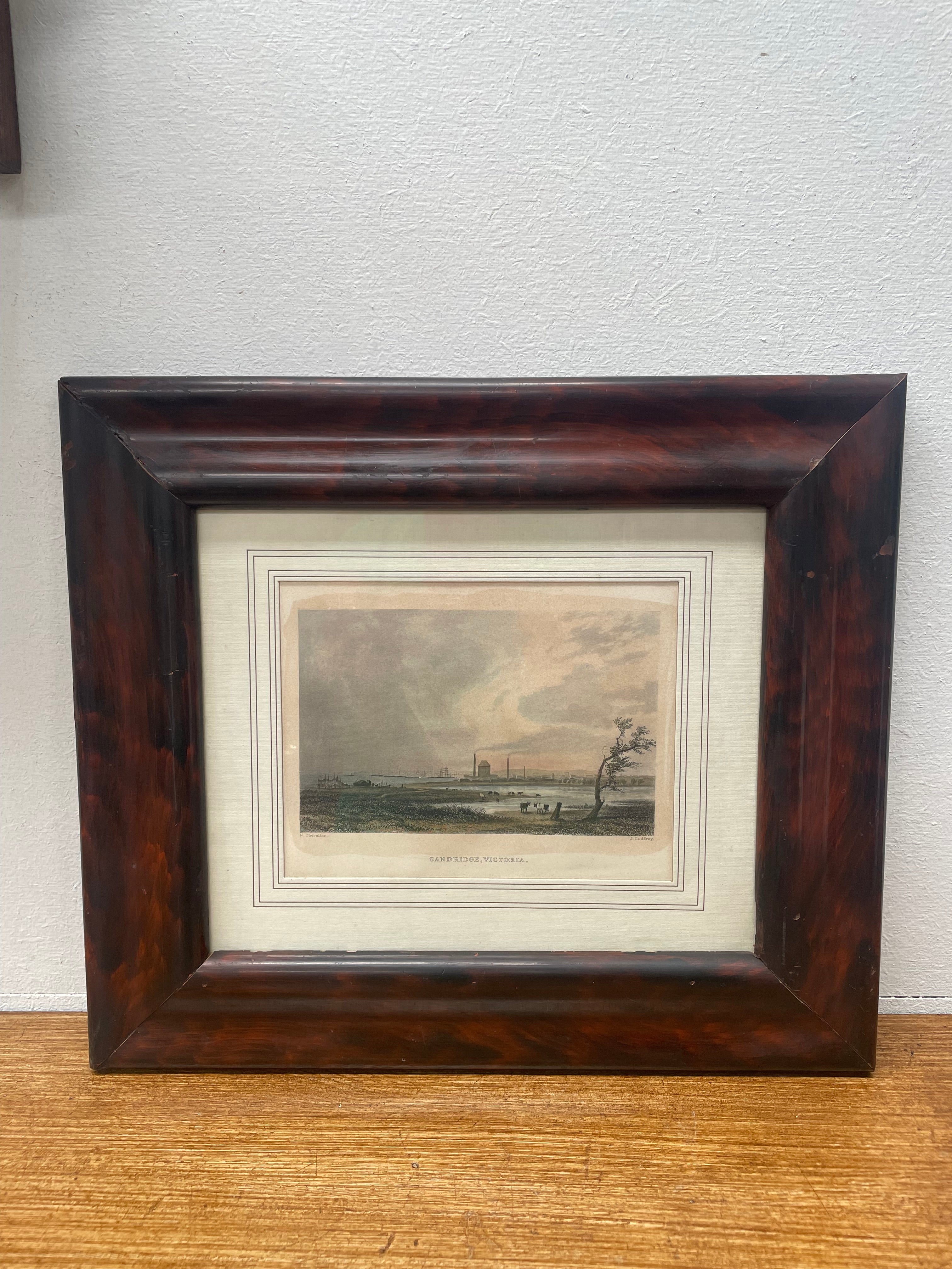 19th Century Hand Coloured Engraving From a Painting By Nicholas Chevalier Sandridge Victoria | Antique & Vintage | Moonee Ponds Antiques | Australia Wide Delivery