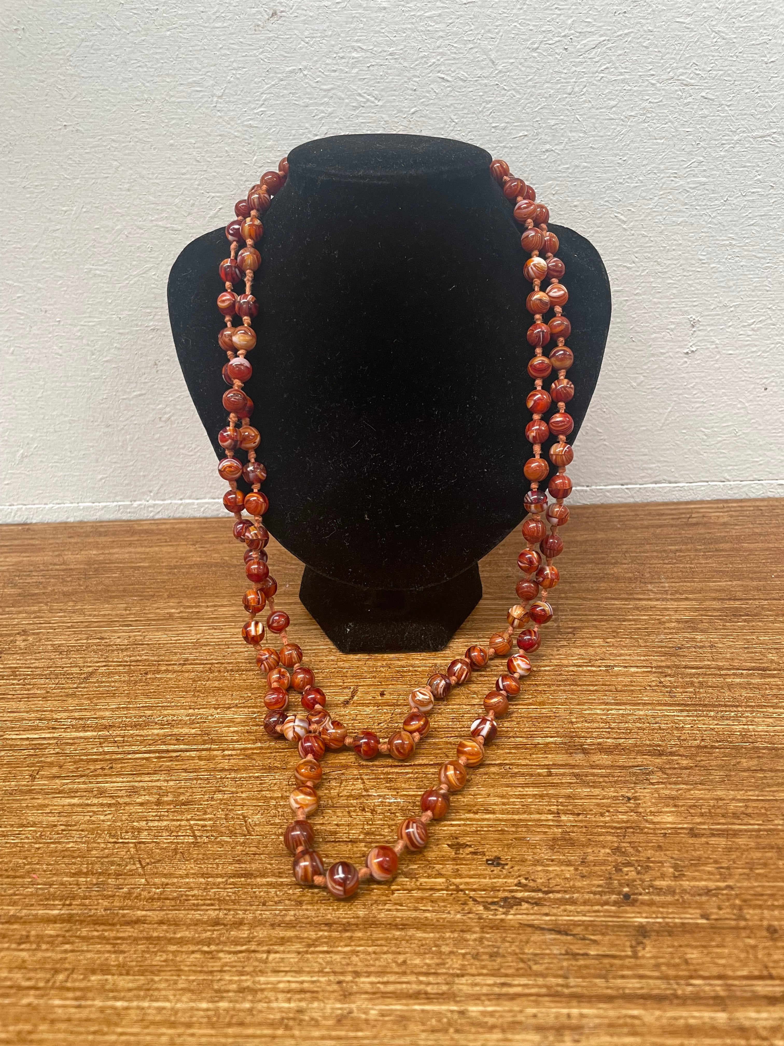 Stunning Simulated Carnelian Glass Beads