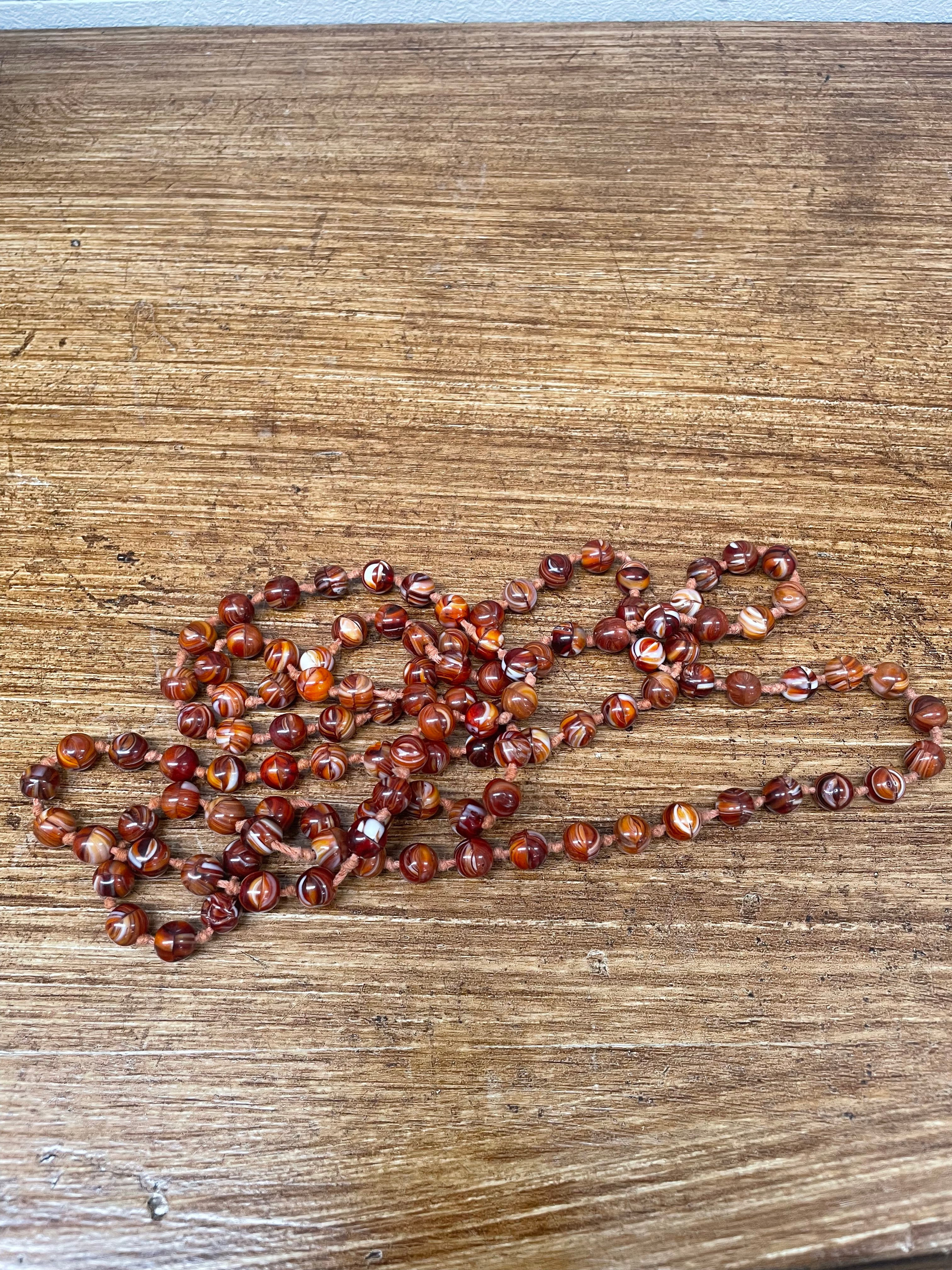 Stunning Simulated Carnelian Glass Beads