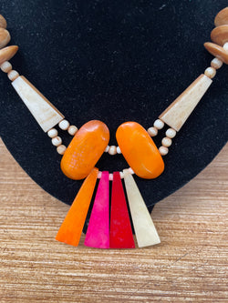 Vintage Hand Carved & Coloured Bone Necklace | Antique & Vintage | Moonee Ponds Antiques | Australia Wide Delivery