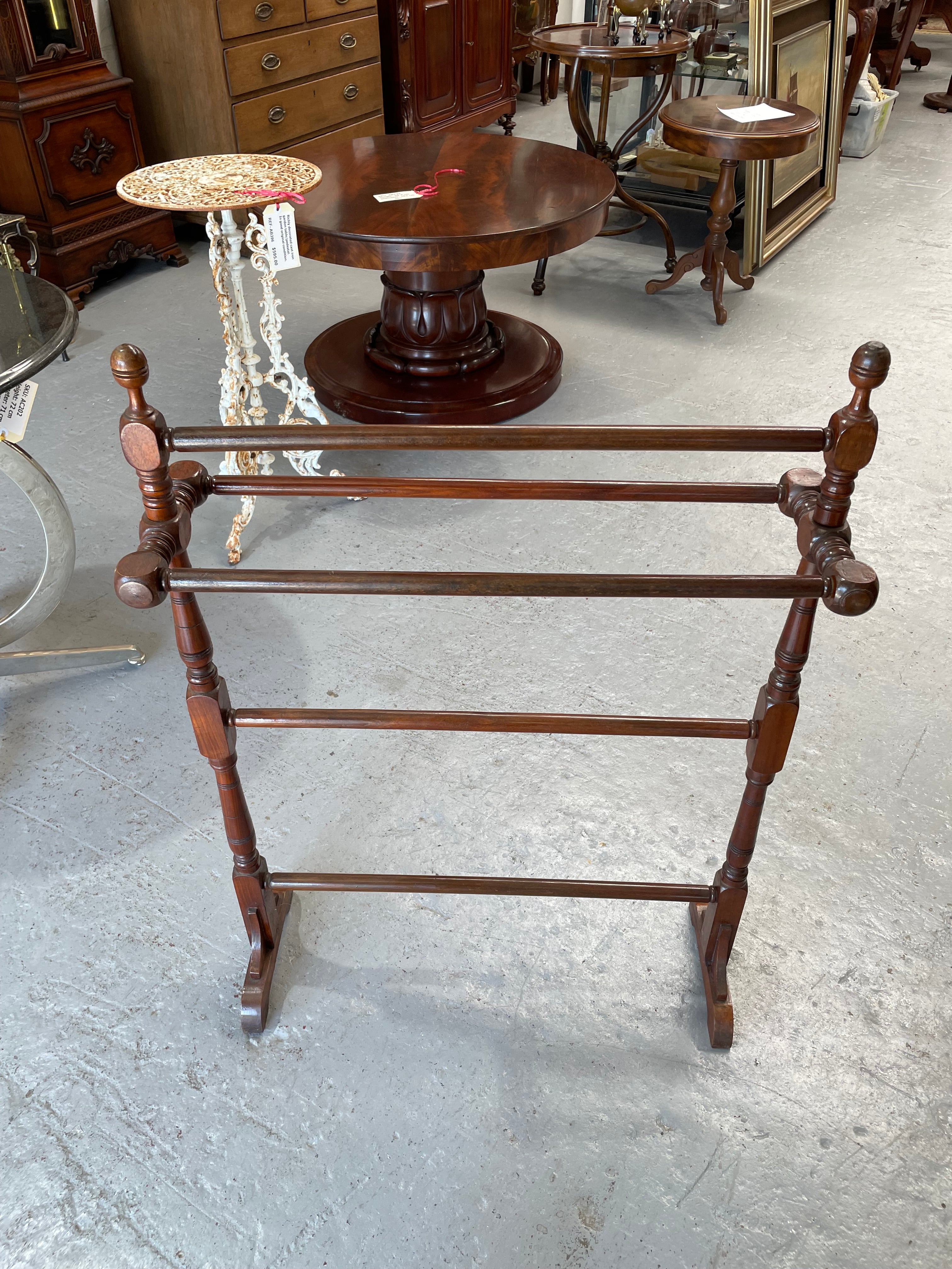 Victorian Cedar Freestanding Towel Rail | Antique & Vintage | Moonee Ponds Antiques | Australia Wide Delivery