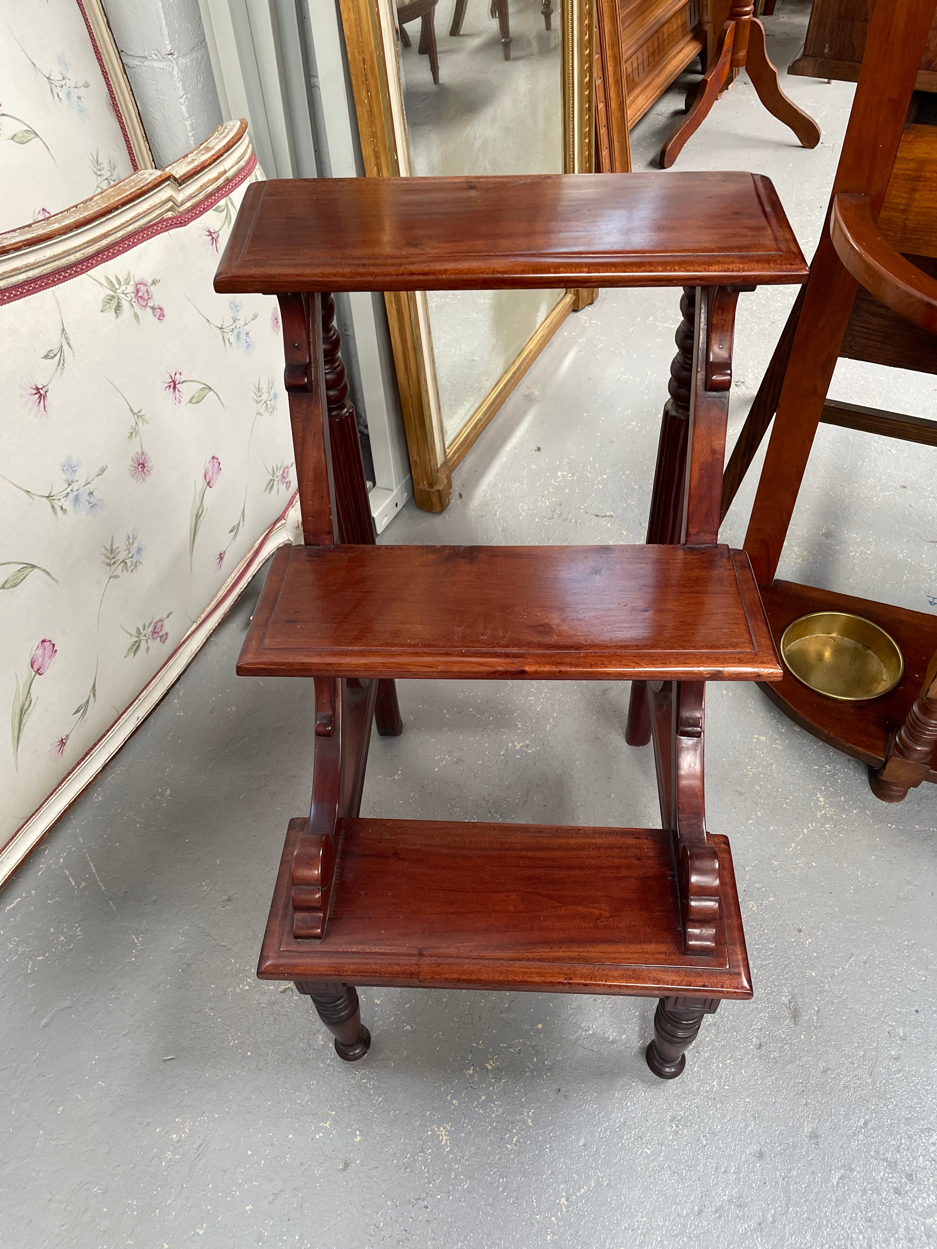 Victorian Style Mahogany Library Steps | Antique & Vintage | Moonee Ponds Antiques | Australia Wide Delivery