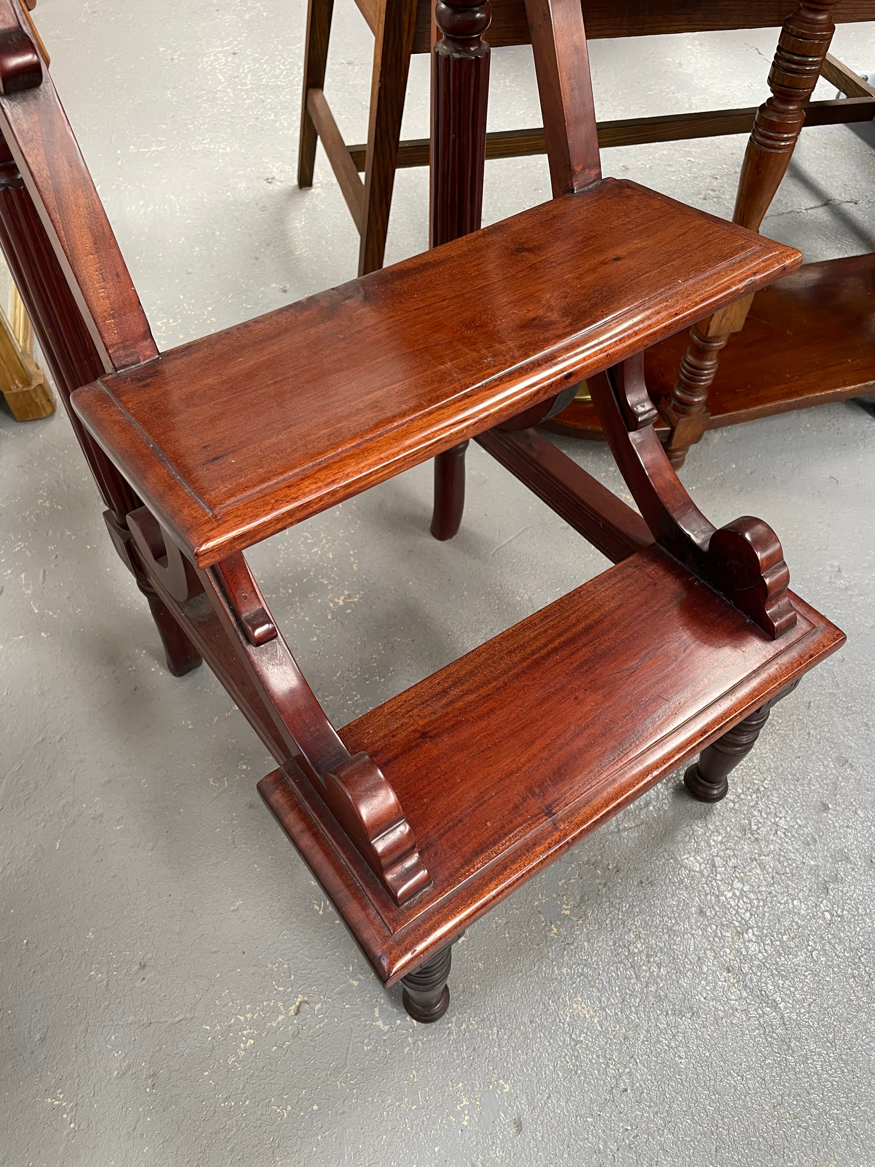 Victorian Style Mahogany Library Steps | Antique & Vintage | Moonee Ponds Antiques | Australia Wide Delivery