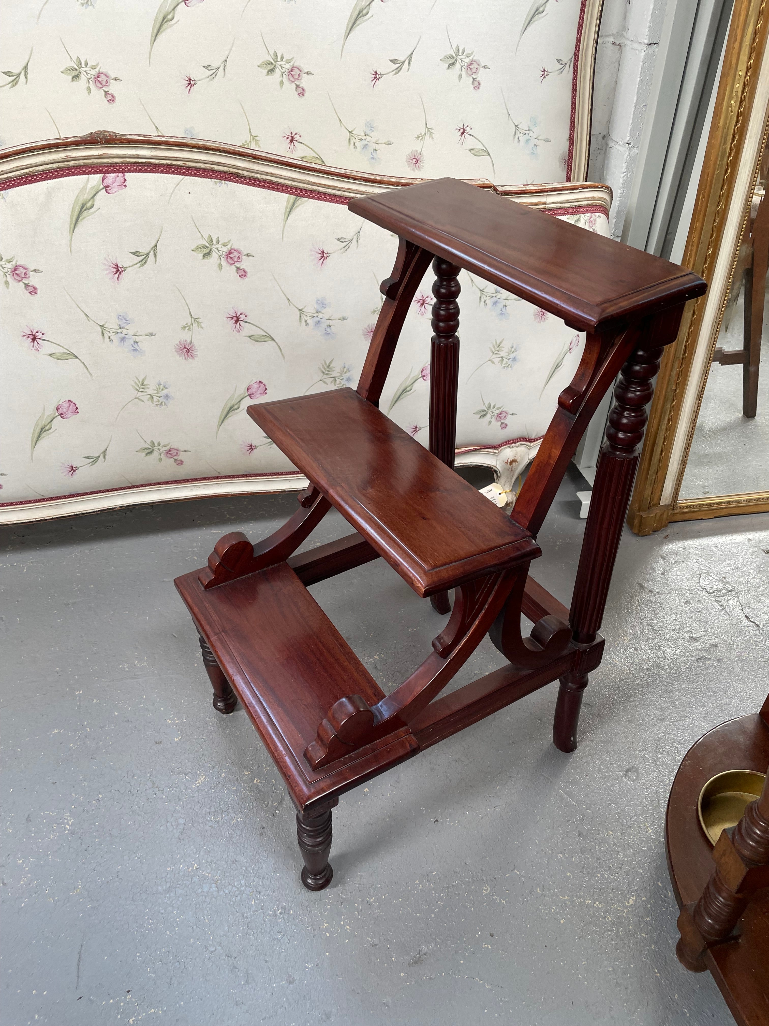 Victorian Style Mahogany Library Steps | Antique & Vintage | Moonee Ponds Antiques | Australia Wide Delivery