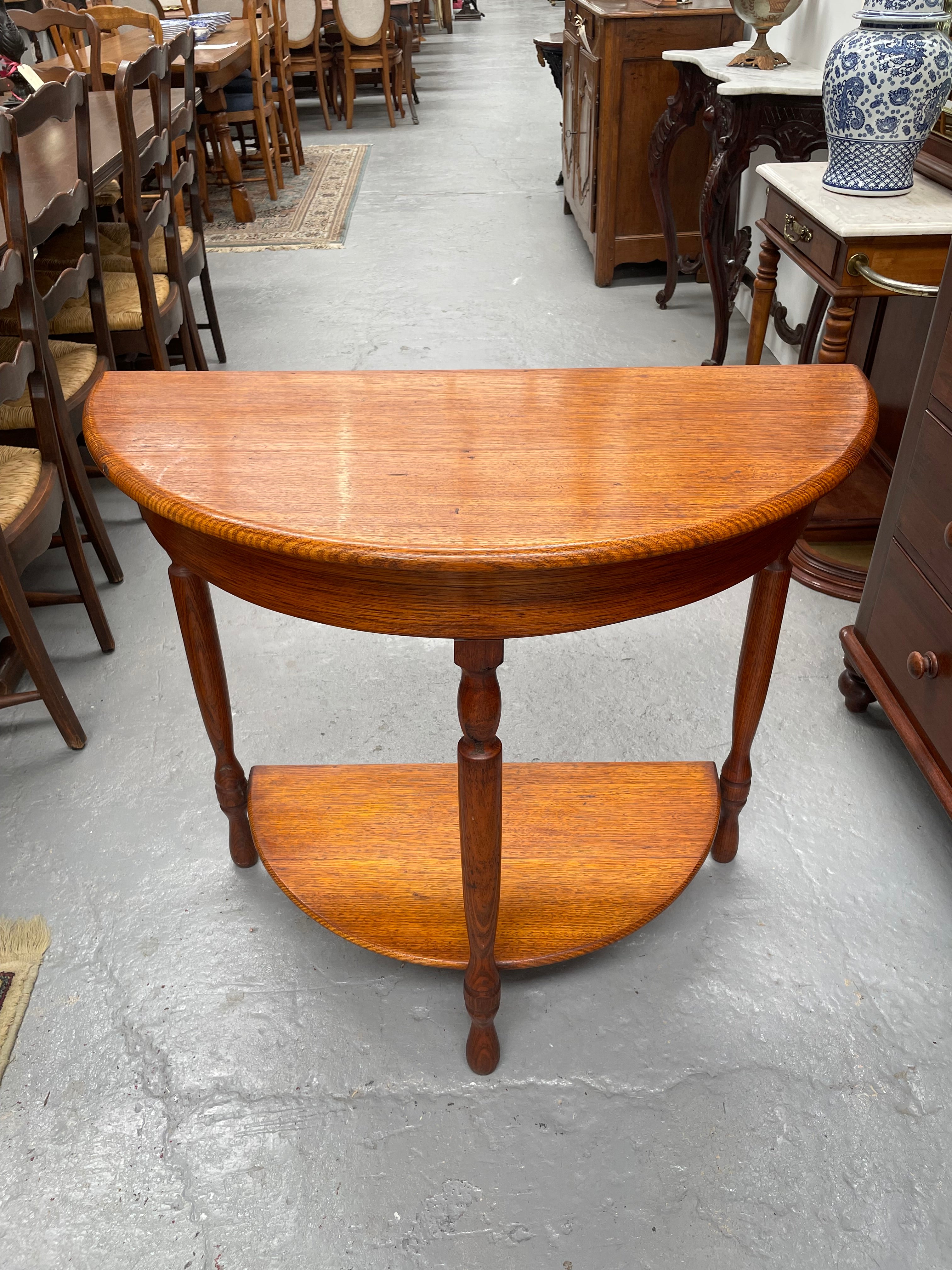 Australian Ash Half Circular Hall Table | Antique & Vintage | Moonee Ponds Antiques | Australia Wide Delivery
