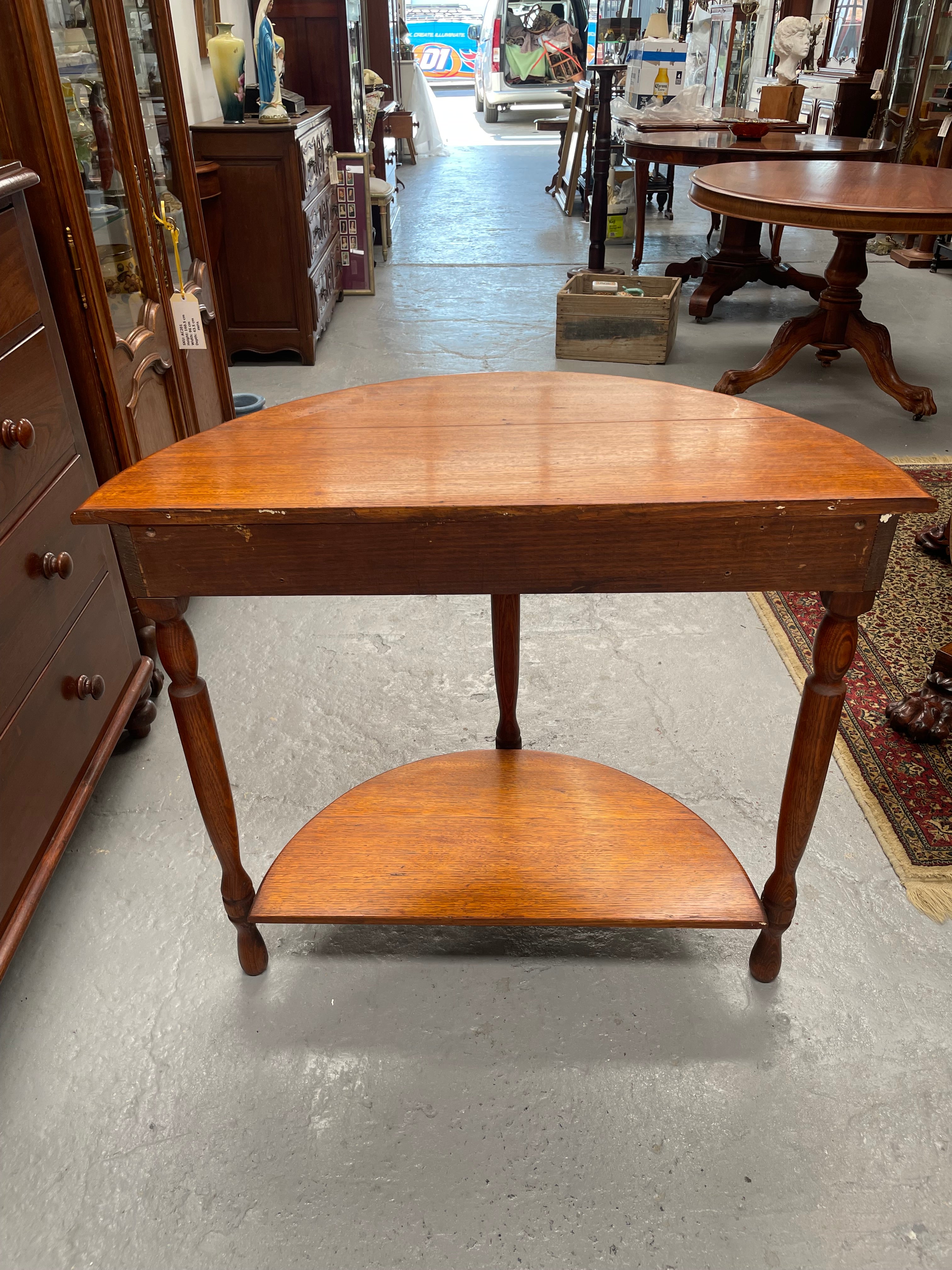 Australian Ash Half Circular Hall Table | Antique & Vintage | Moonee Ponds Antiques | Australia Wide Delivery