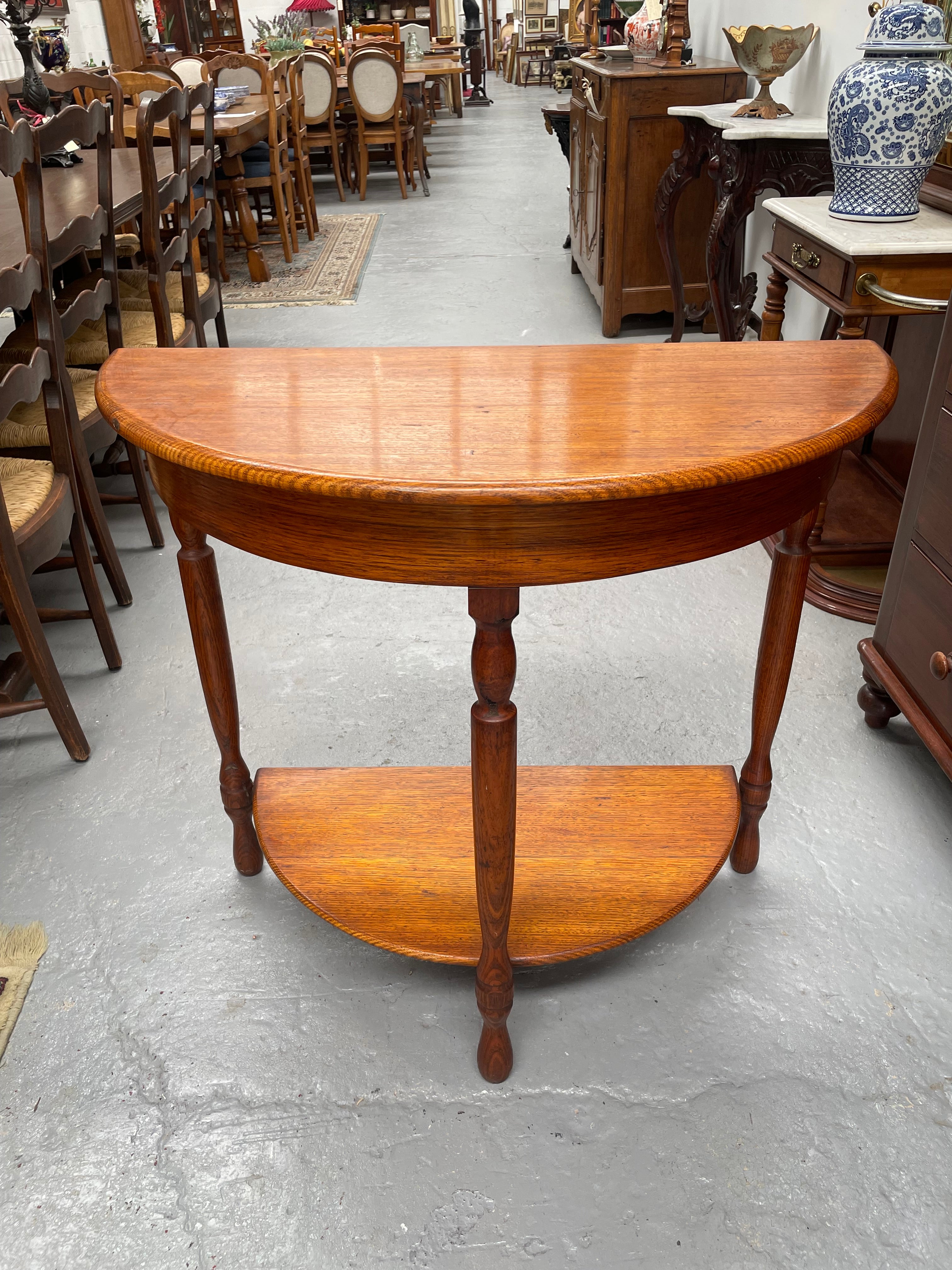 Australian Ash Half Circular Hall Table | Antique & Vintage | Moonee Ponds Antiques | Australia Wide Delivery