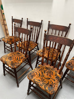 Set of 6 Kangaroo Chairs With Upholstered Seats | Antique & Vintage | Moonee Ponds Antiques | Australia Wide Delivery