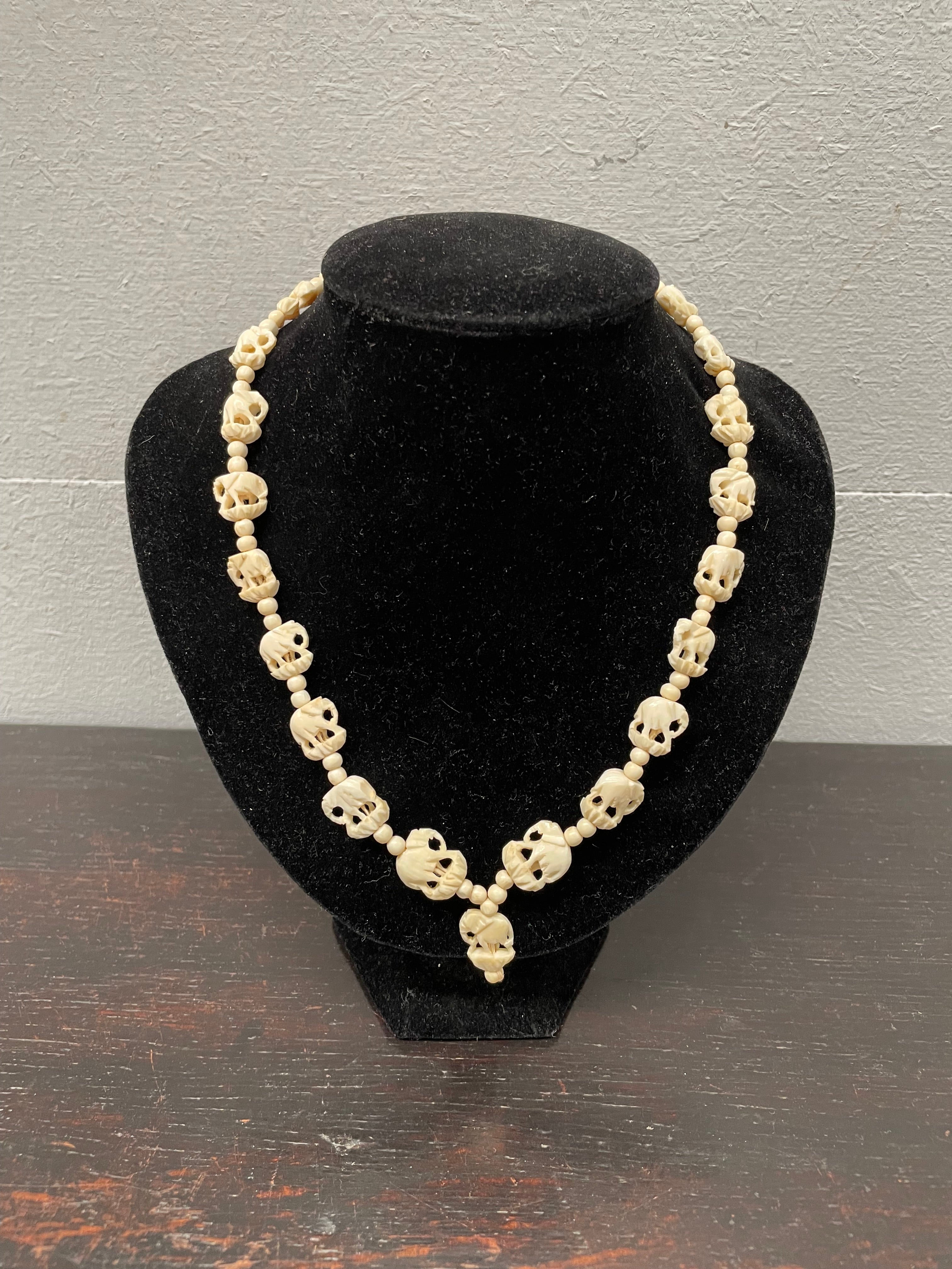Vintage Carved Ivory Elephant Necklace | Antique & Vintage | Moonee Ponds Antiques | Australia Wide Delivery