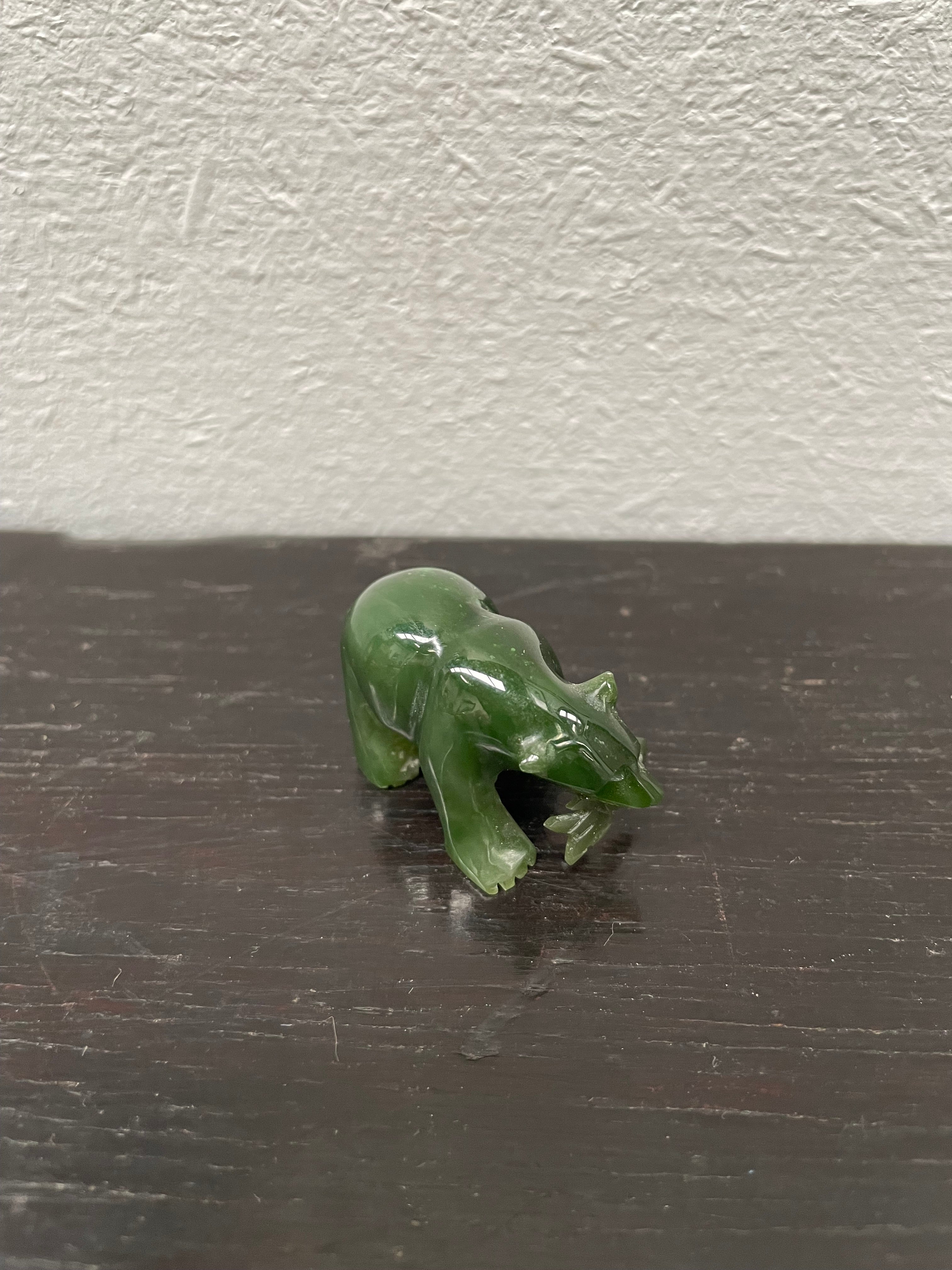 Vintage Carved Jade Bear With Fish | Antique & Vintage | Moonee Ponds Antiques | Australia Wide Delivery