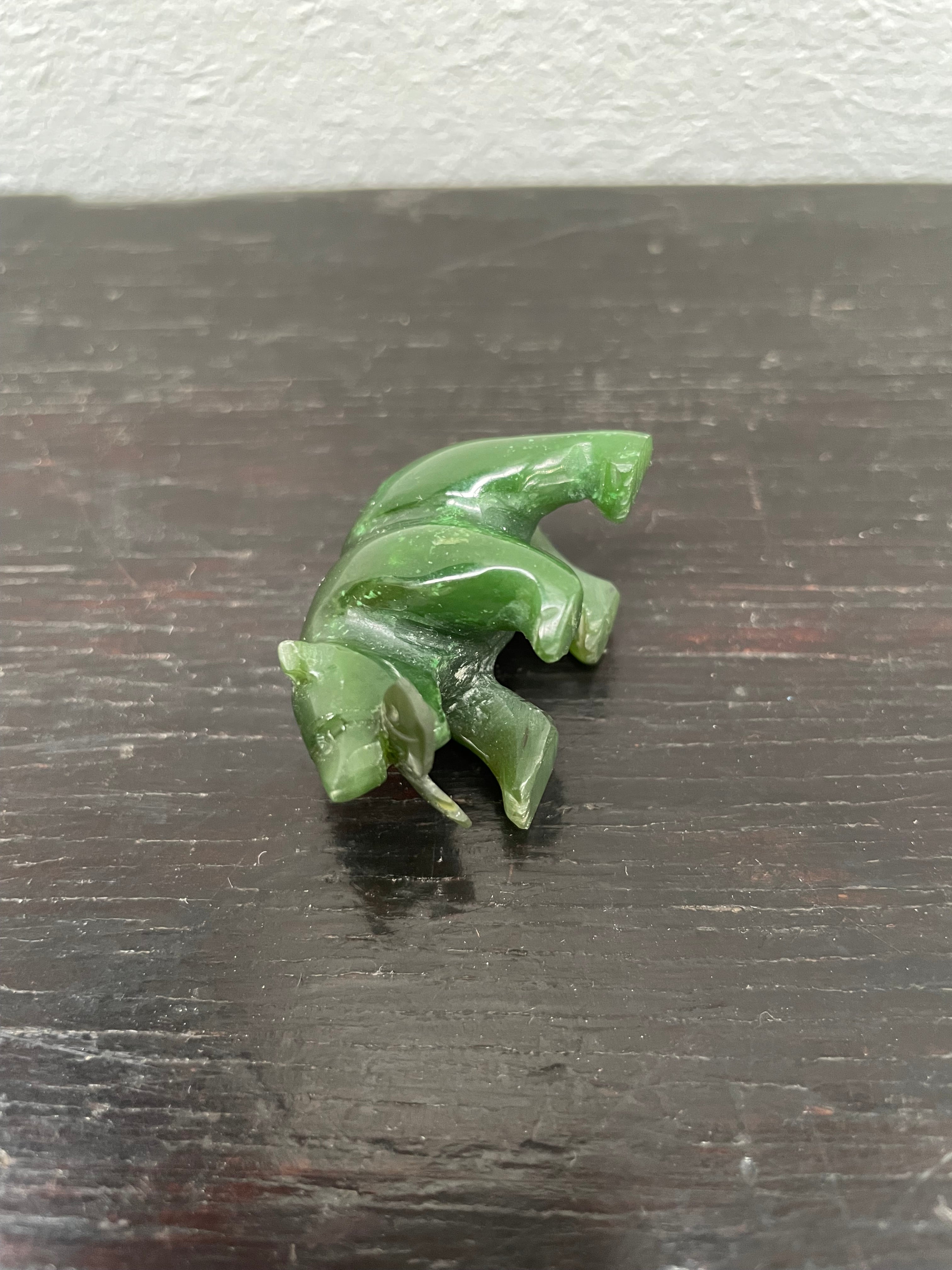 Vintage Carved Jade Bear With Fish | Antique & Vintage | Moonee Ponds Antiques | Australia Wide Delivery