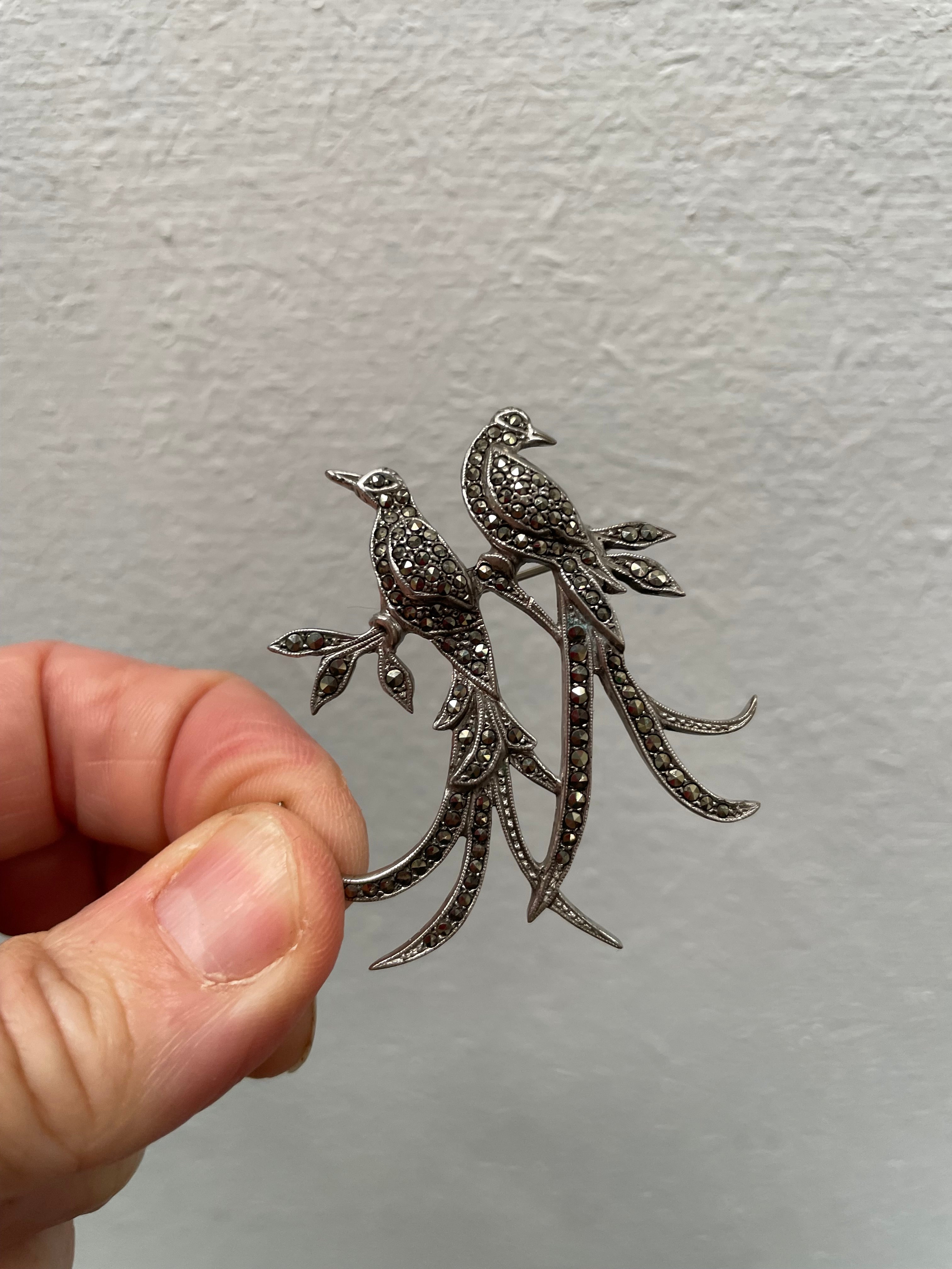 Australian Marcasite Bird Of Paradise Brooch | Antique & Vintage | Moonee Ponds Antiques | Australia Wide Delivery