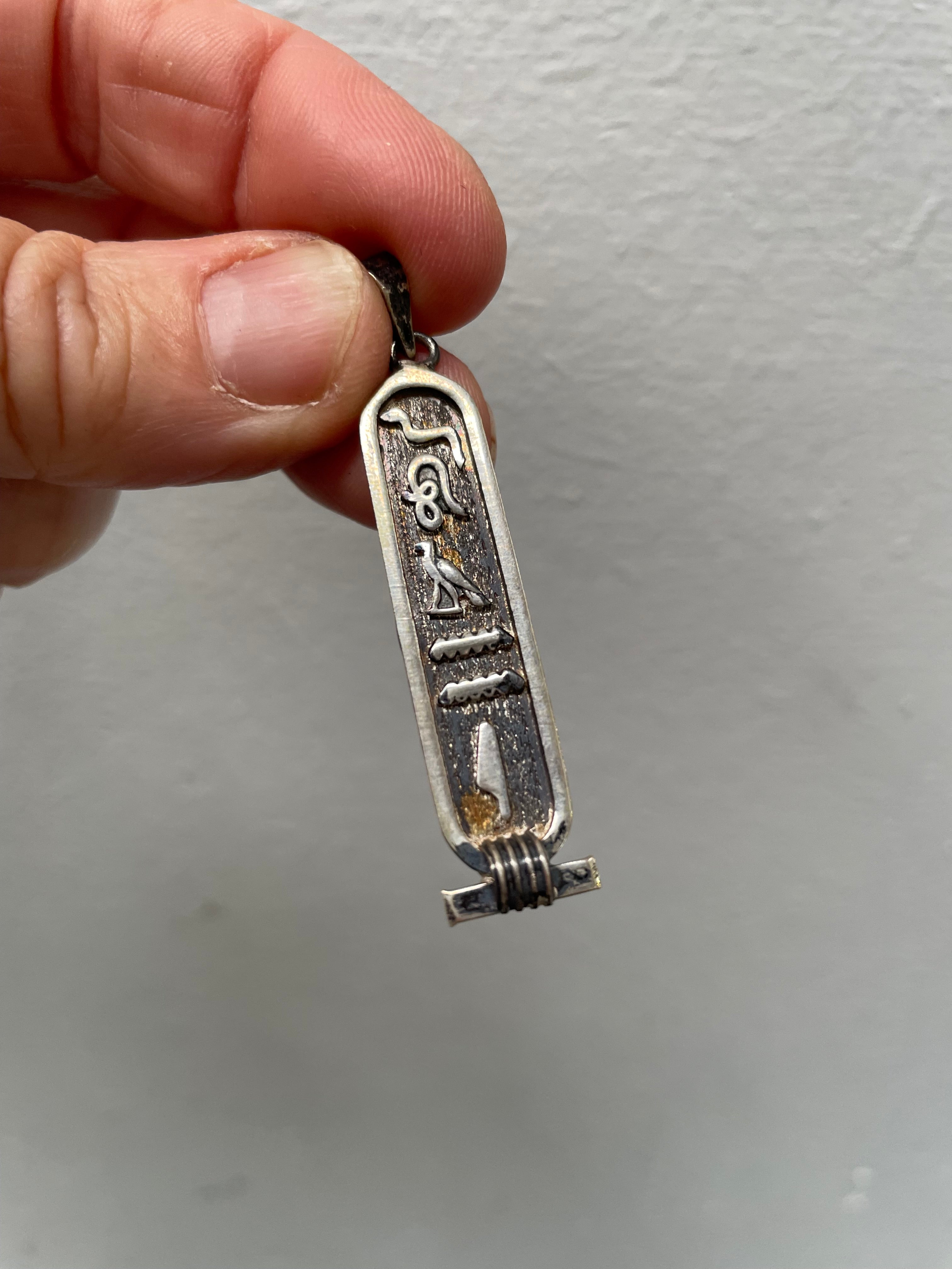 Vintage Silver Egyptian Cartouche Pendant | Antique & Vintage | Moonee Ponds Antiques | Australia Wide Delivery