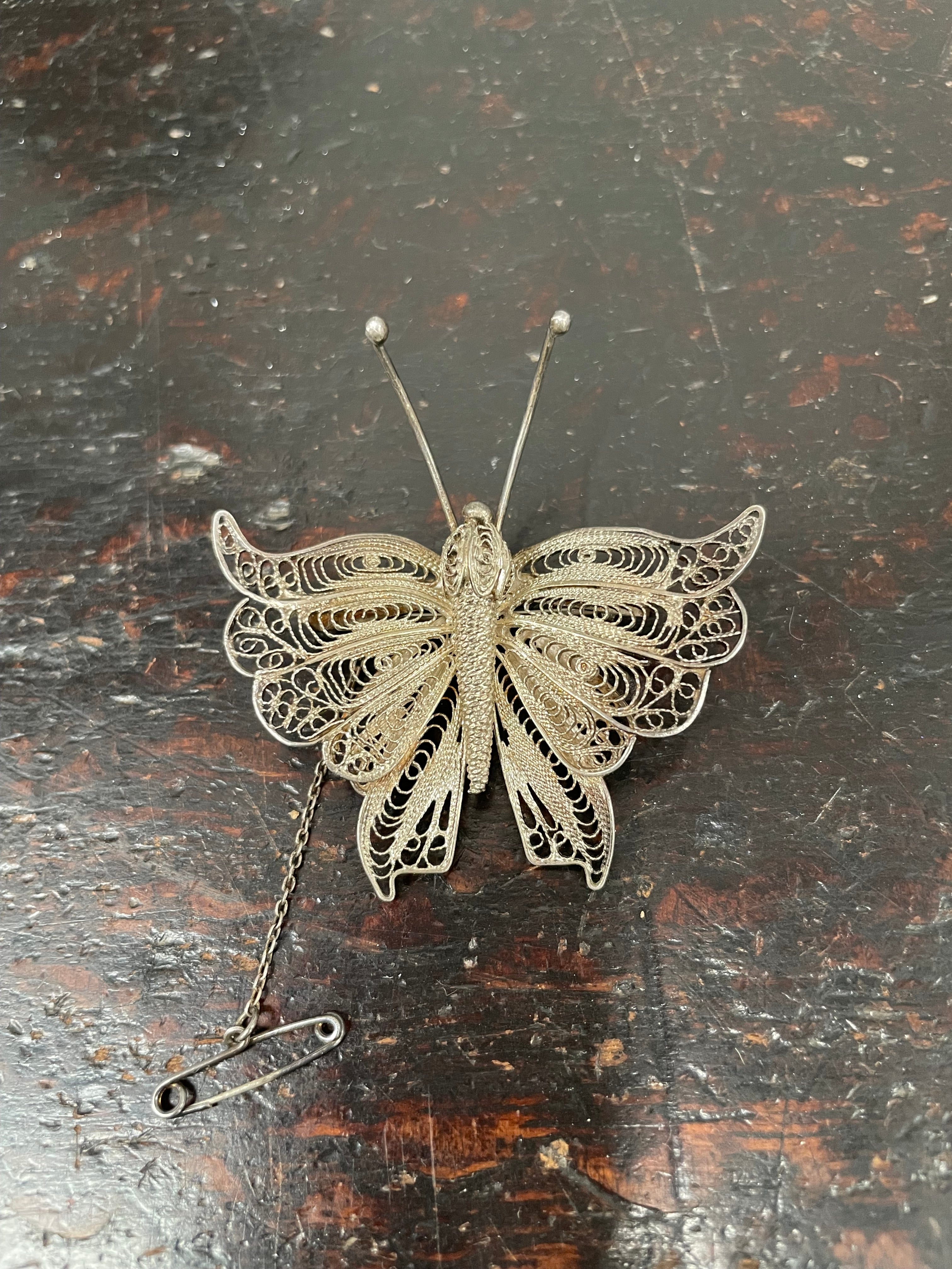 Vintage Silver Filigree Butterfly Brooch | Antique & Vintage | Moonee Ponds Antiques | Australia Wide Delivery