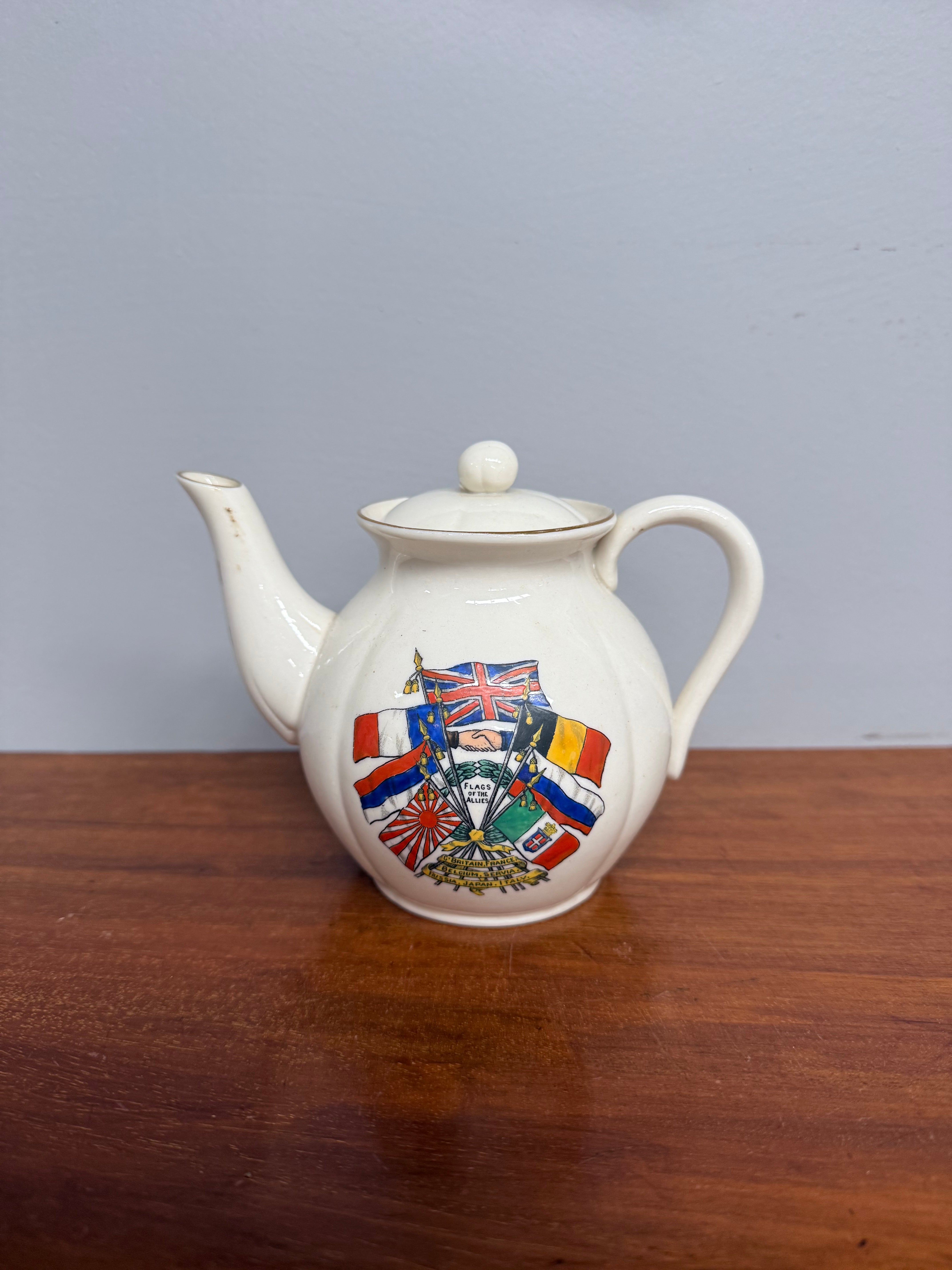 W.H Goss Great War Commemorative Tea Pot