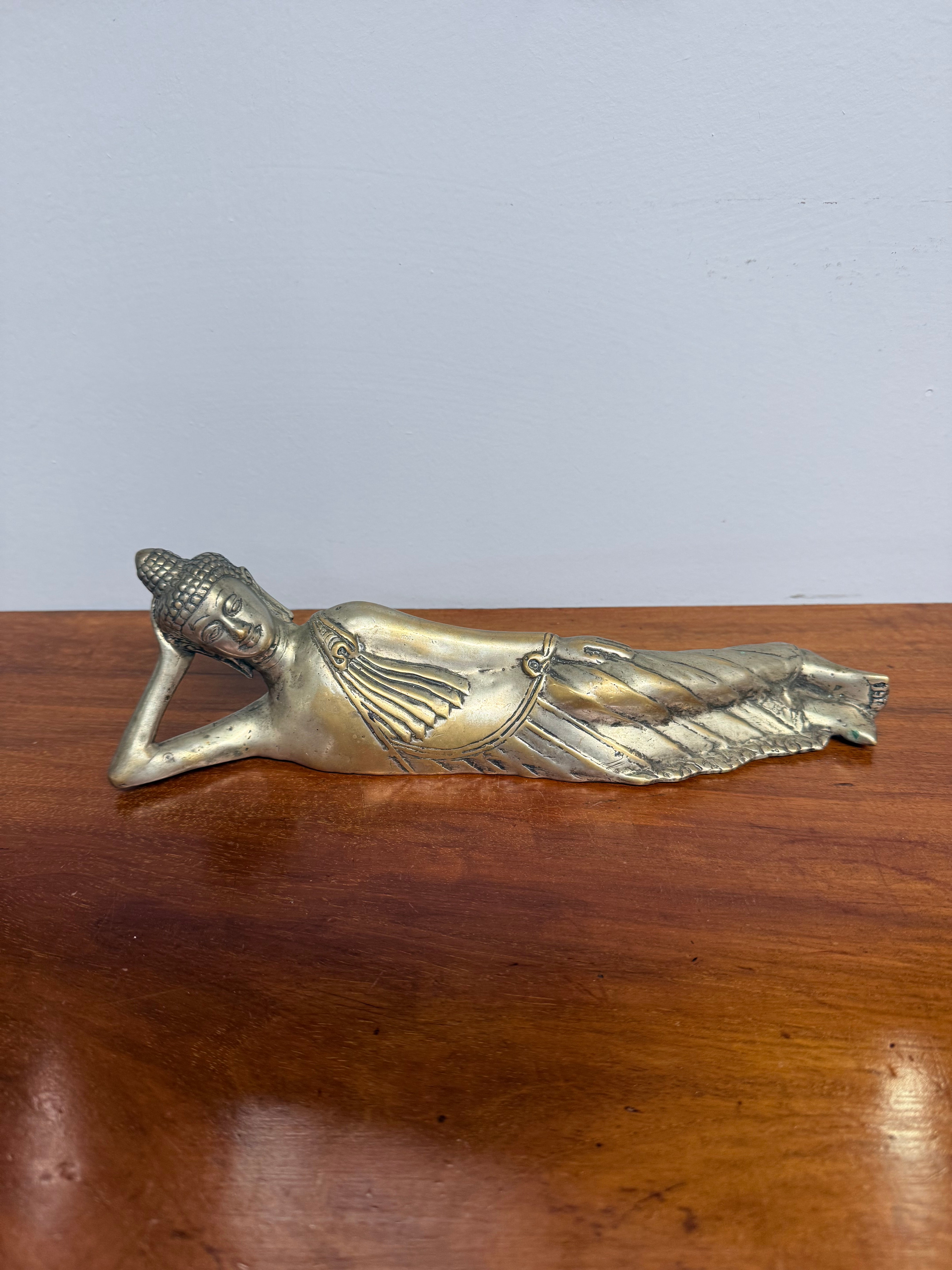 Antique Silvered Bronze Reclining Buddha | Antique & Vintage | Moonee Ponds Antiques | Australia Wide Delivery