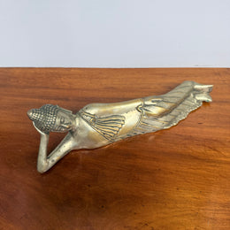 Antique Silvered Bronze Reclining Buddha