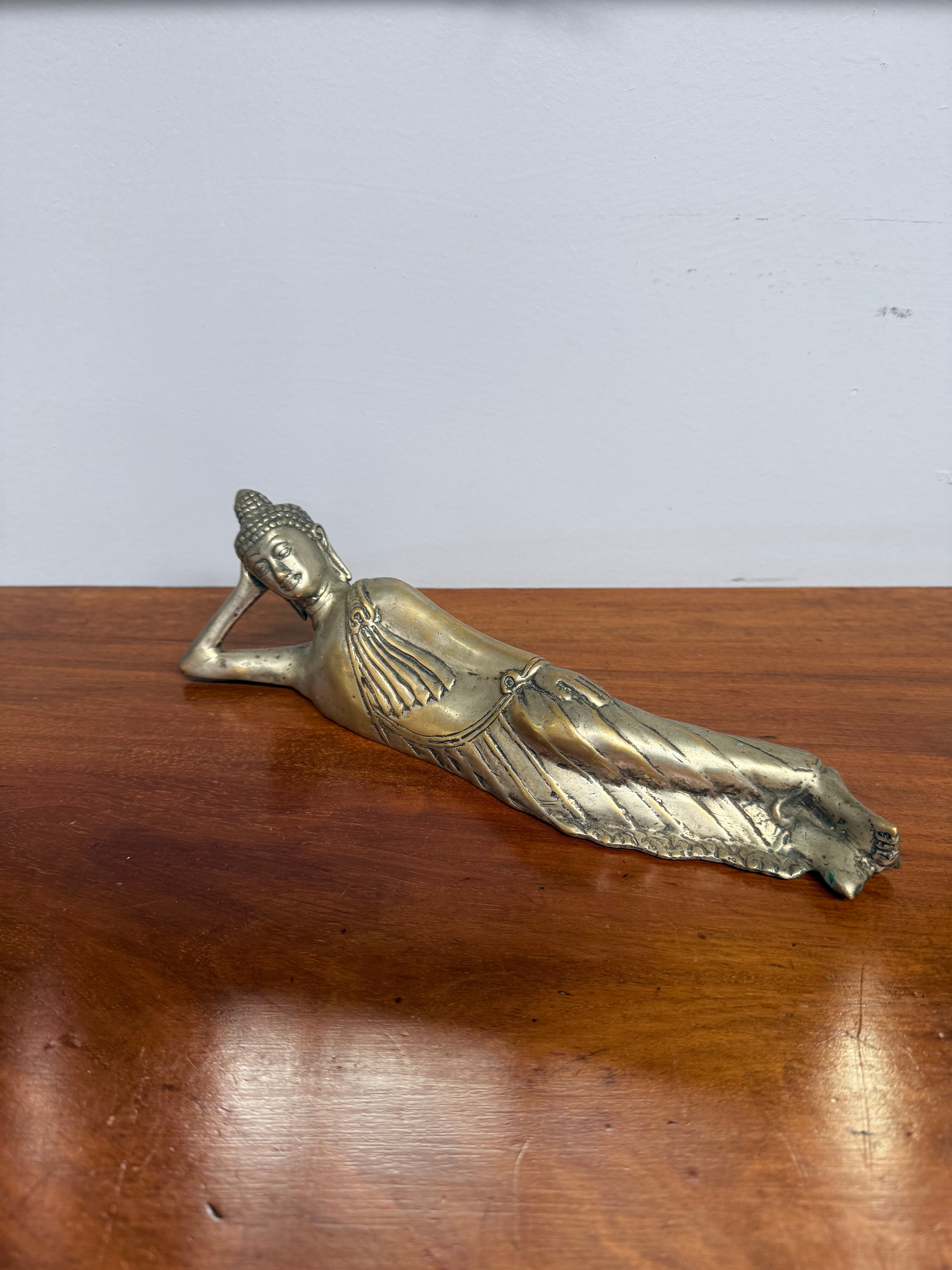 Antique Silvered Bronze Reclining Buddha | Antique & Vintage | Moonee Ponds Antiques | Australia Wide Delivery