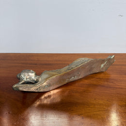 Antique Silvered Bronze Reclining Buddha