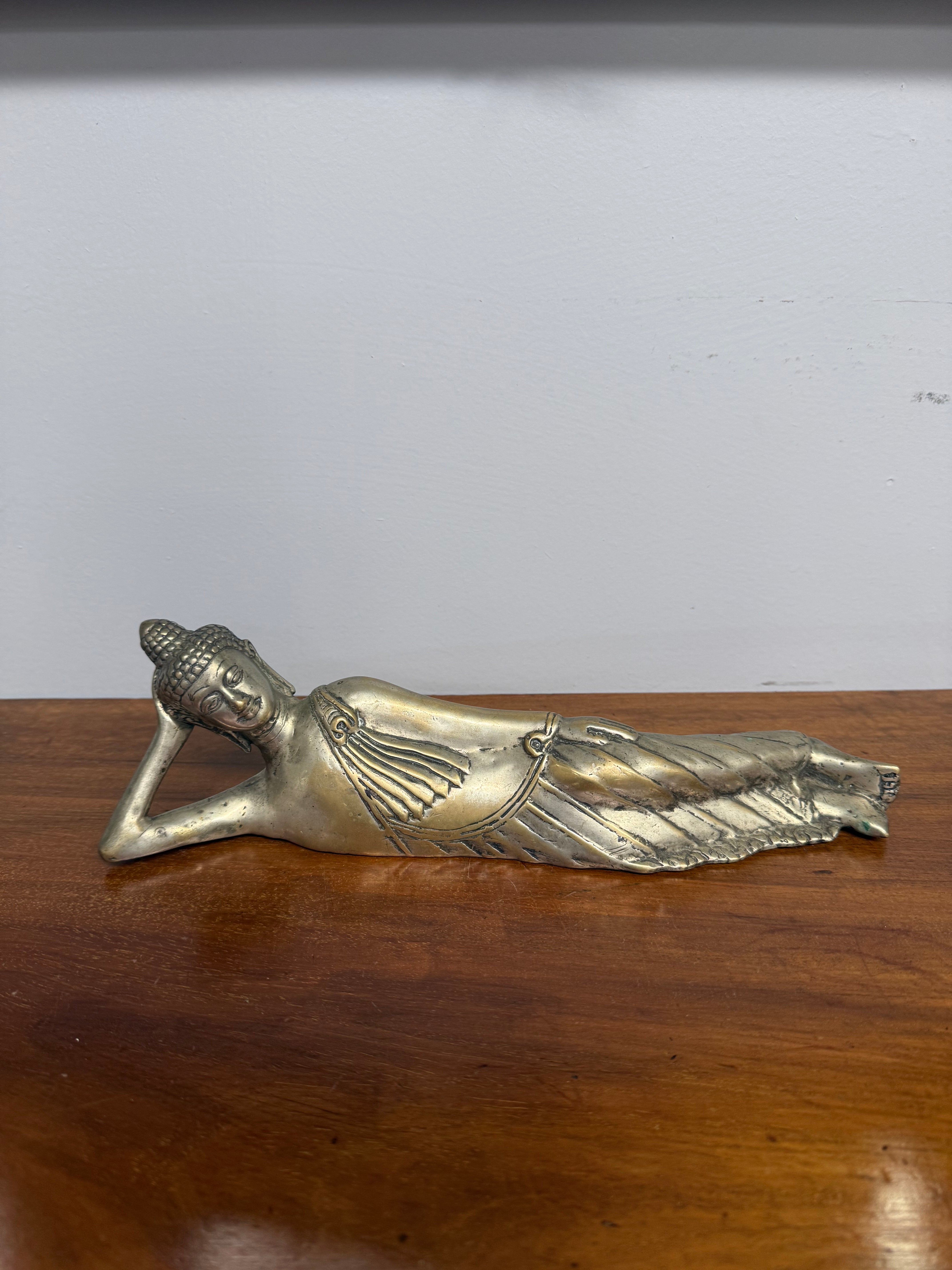 Antique Silvered Bronze Reclining Buddha | Antique & Vintage | Moonee Ponds Antiques | Australia Wide Delivery