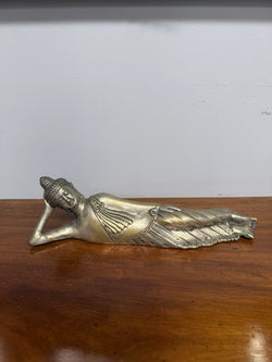 Antique Silvered Bronze Reclining Buddha | Antique & Vintage | Moonee Ponds Antiques | Australia Wide Delivery