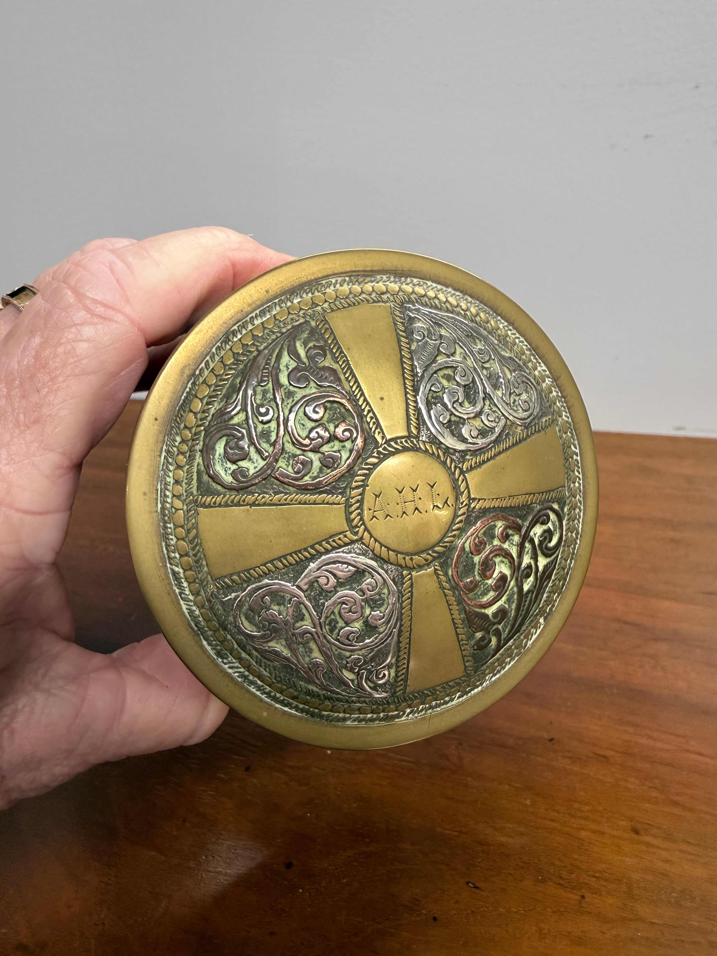 Antique Asian Silver, Copper & Brass Container