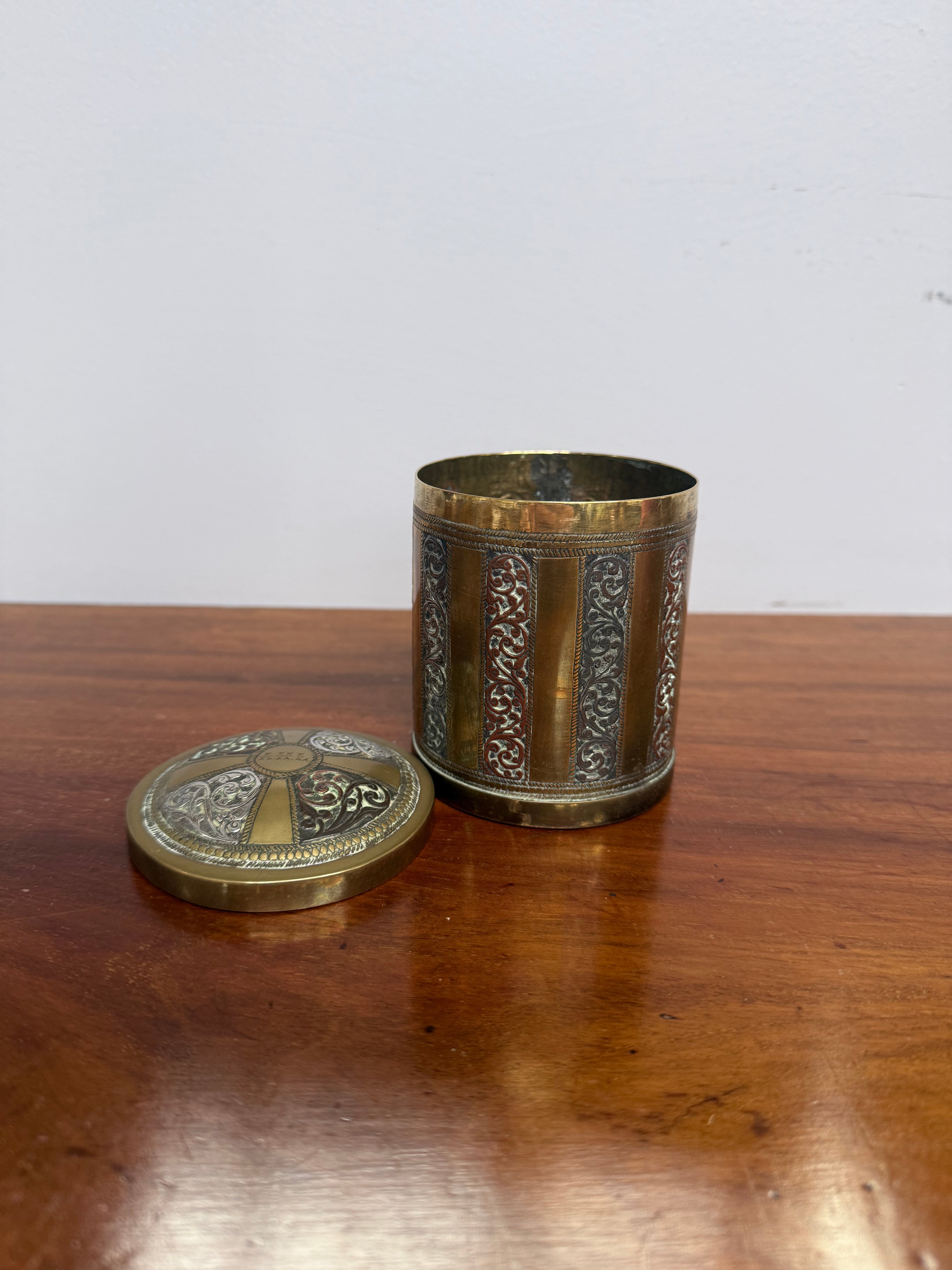 Antique Asian Silver, Copper & Brass Container | Antique & Vintage | Moonee Ponds Antiques | Australia Wide