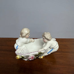 Novelty Dresden Salt With Children & A Boat