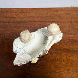 Novelty Dresden Salt With Children & A Boat