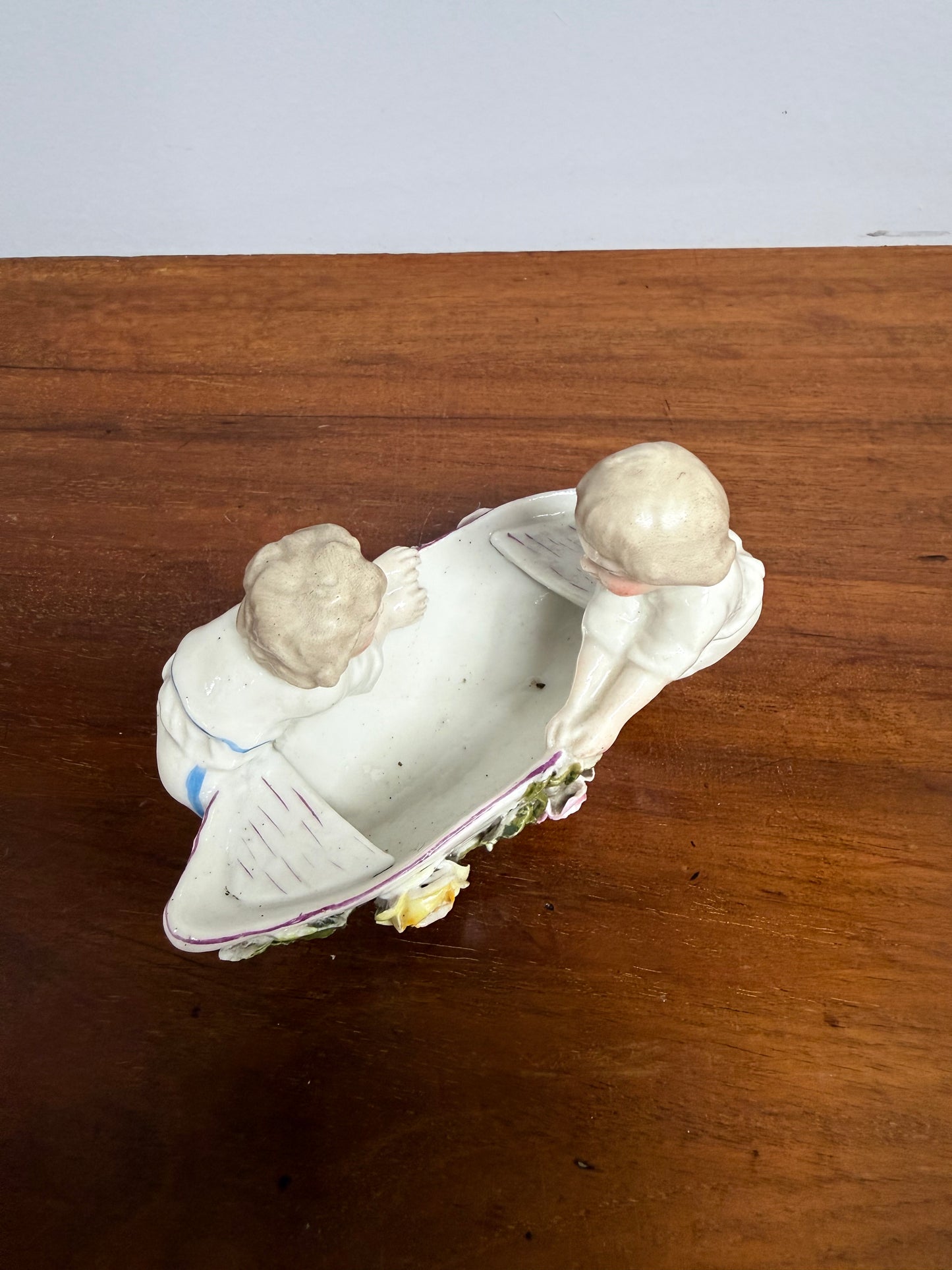 Novelty Dresden Salt With Children & A Boat