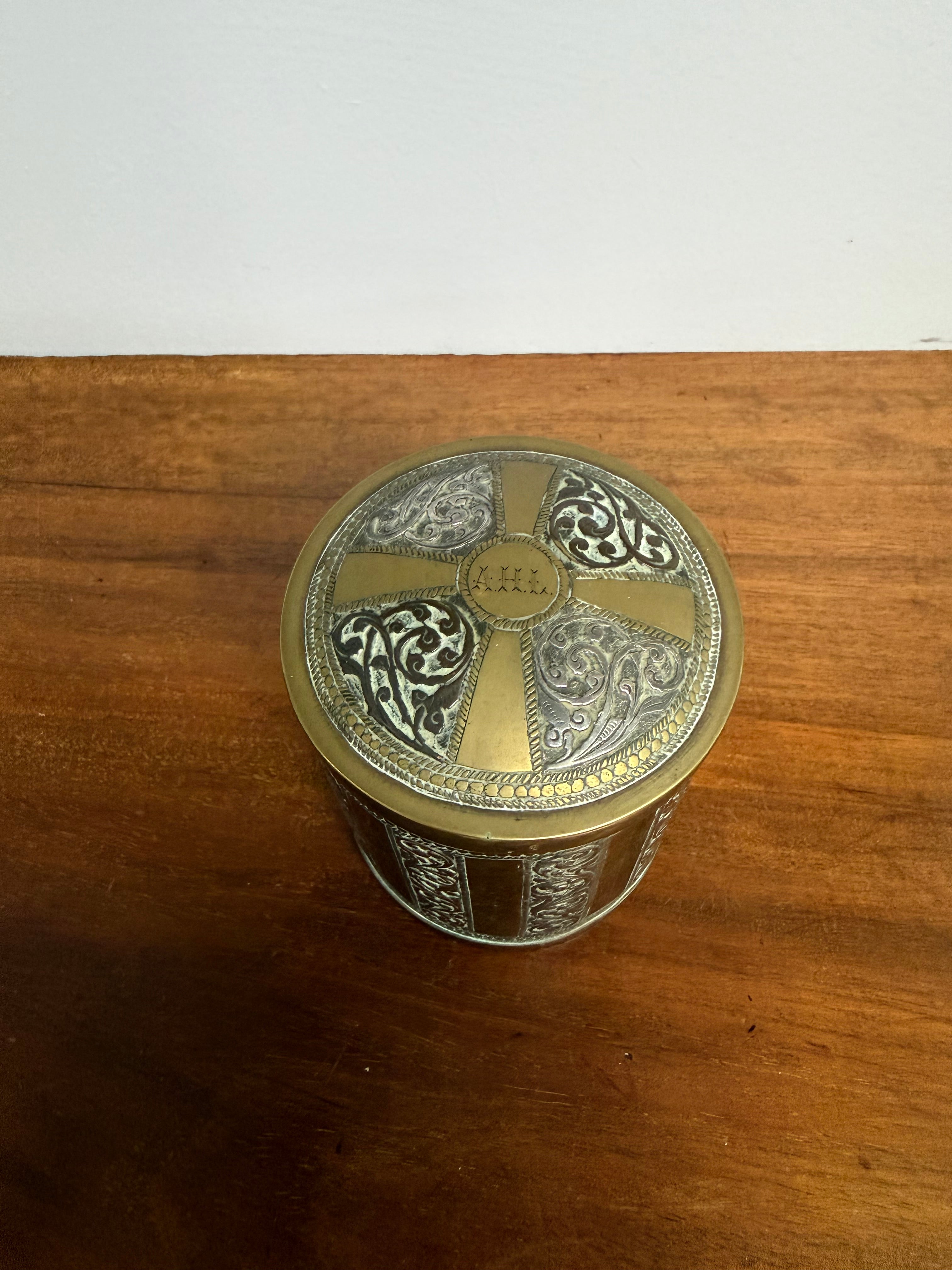 Antique Asian Silver, Copper & Brass Container | Antique & Vintage | Moonee Ponds Antiques | Australia Wide