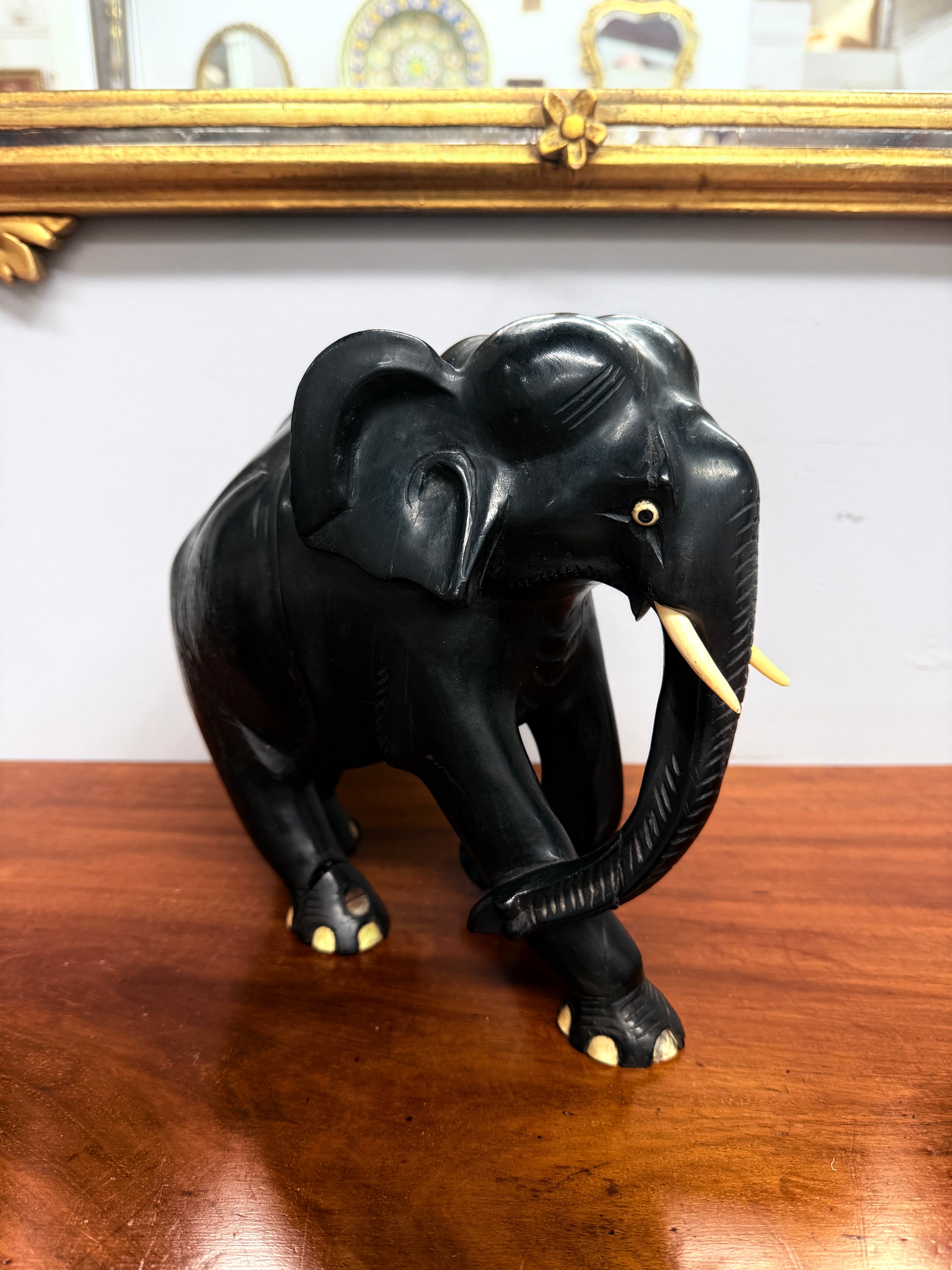 Antique Ebony Wood Hand Carved Elephant | Antique & Vintage | Moonee Ponds Antiques | Australia Wide