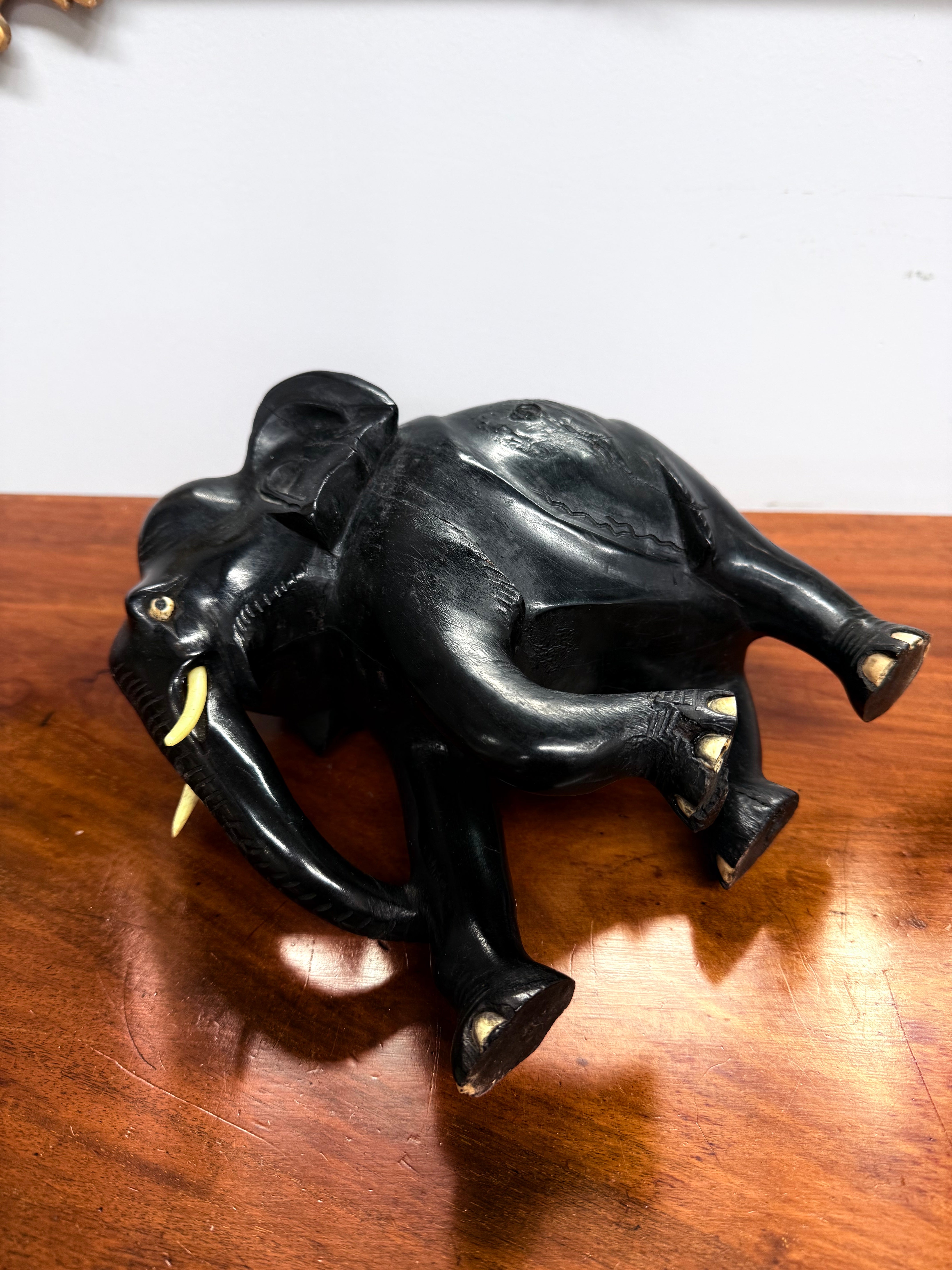 Antique Ebony Wood Hand Carved Elephant | Antique & Vintage | Moonee Ponds Antiques | Australia Wide