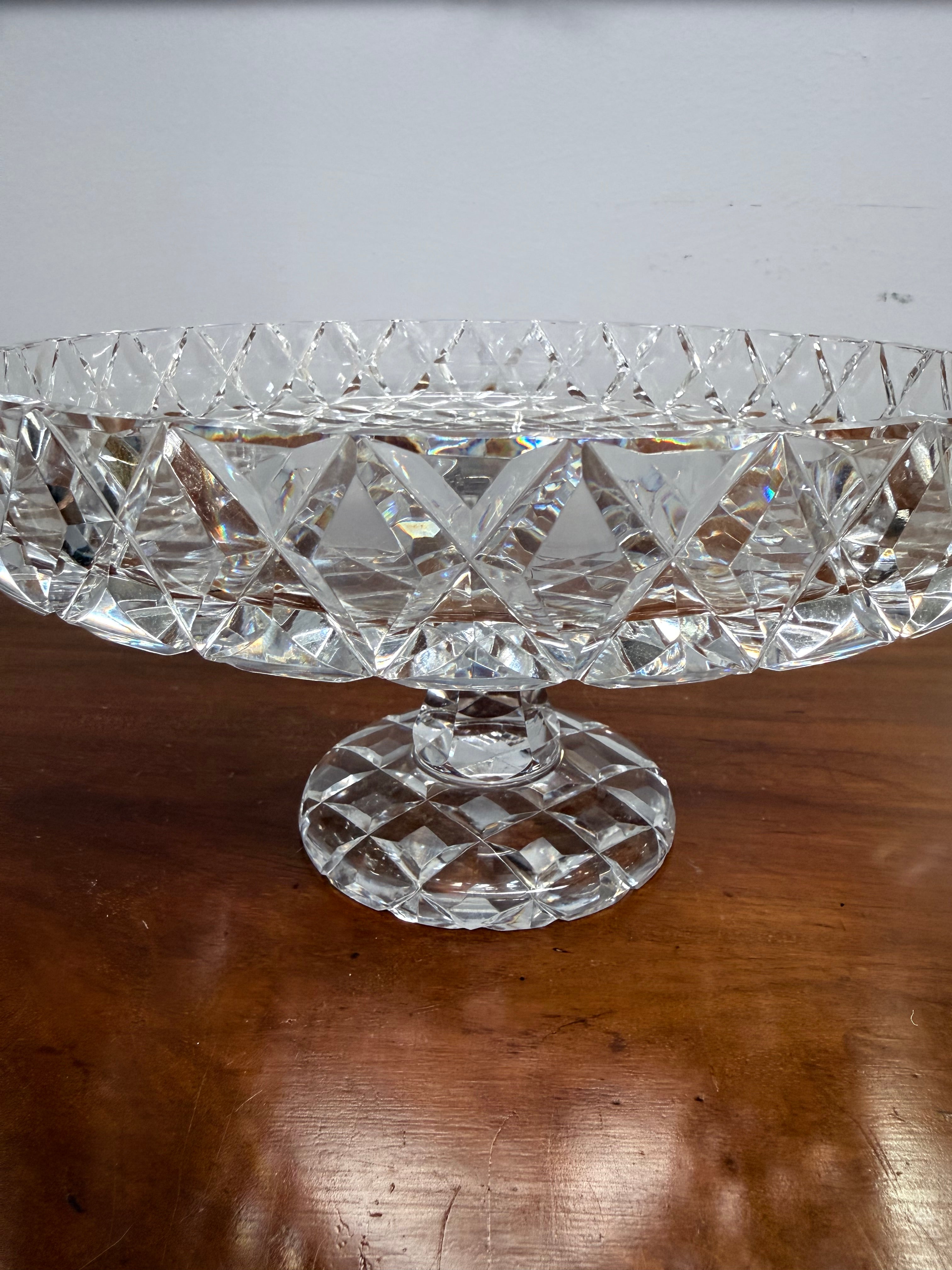 Quality Cut Crystal Cake Comport | Antique & Vintage | Moonee Ponds Antiques | Australia Wide