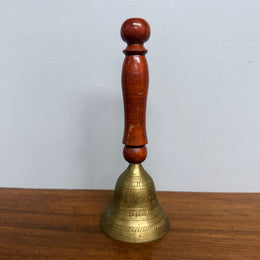 Vintage Brass Bell with Wooden Handle