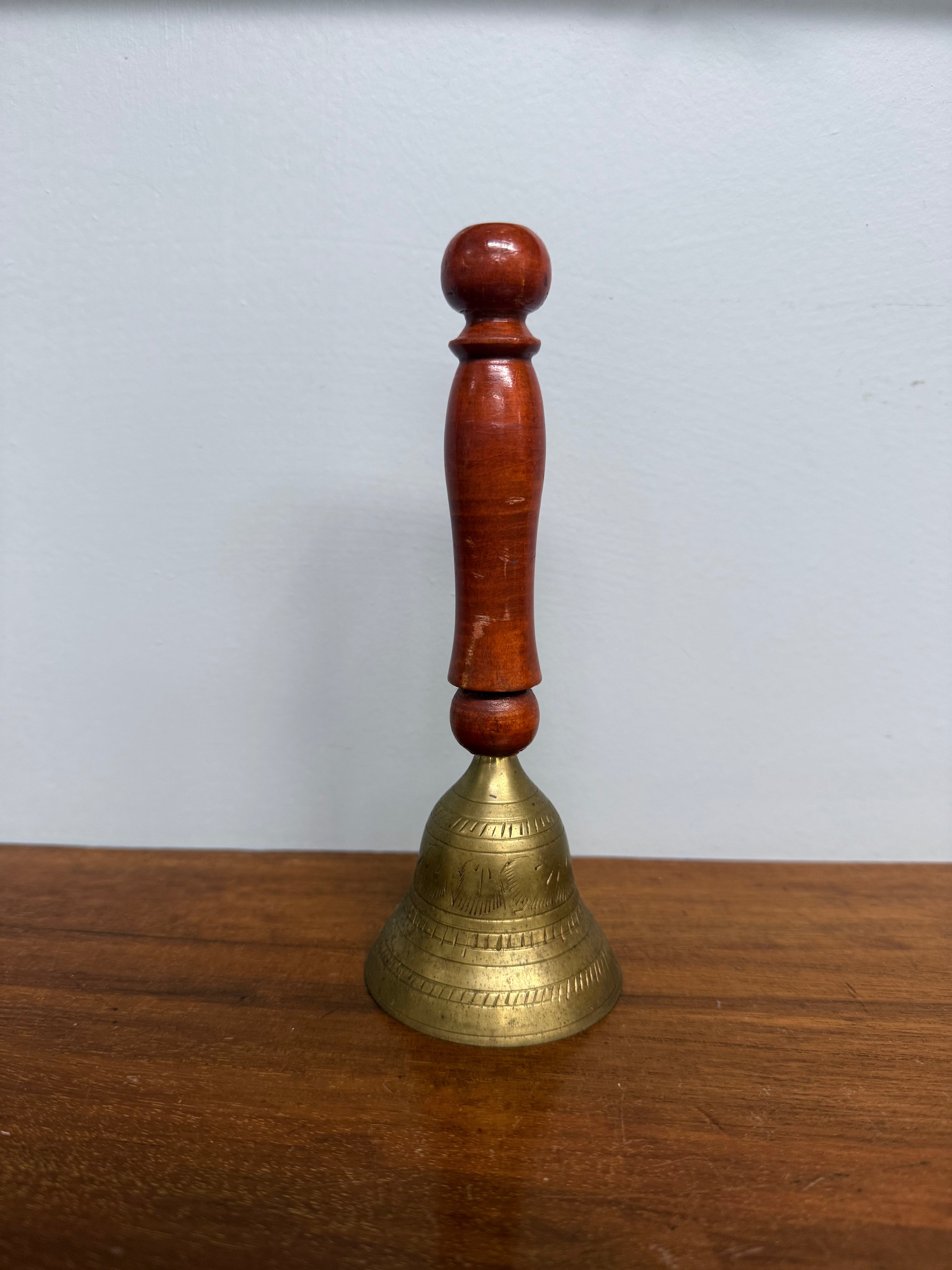 Vintage Brass Bell with Wooden Handle | Antique & Vintage | Moonee Ponds Antiques | Australia Wide Delivery
