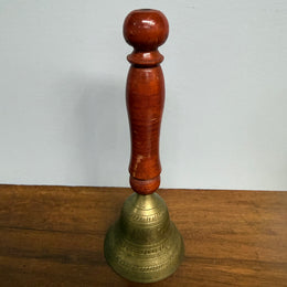 Vintage Brass Bell with Wooden Handle