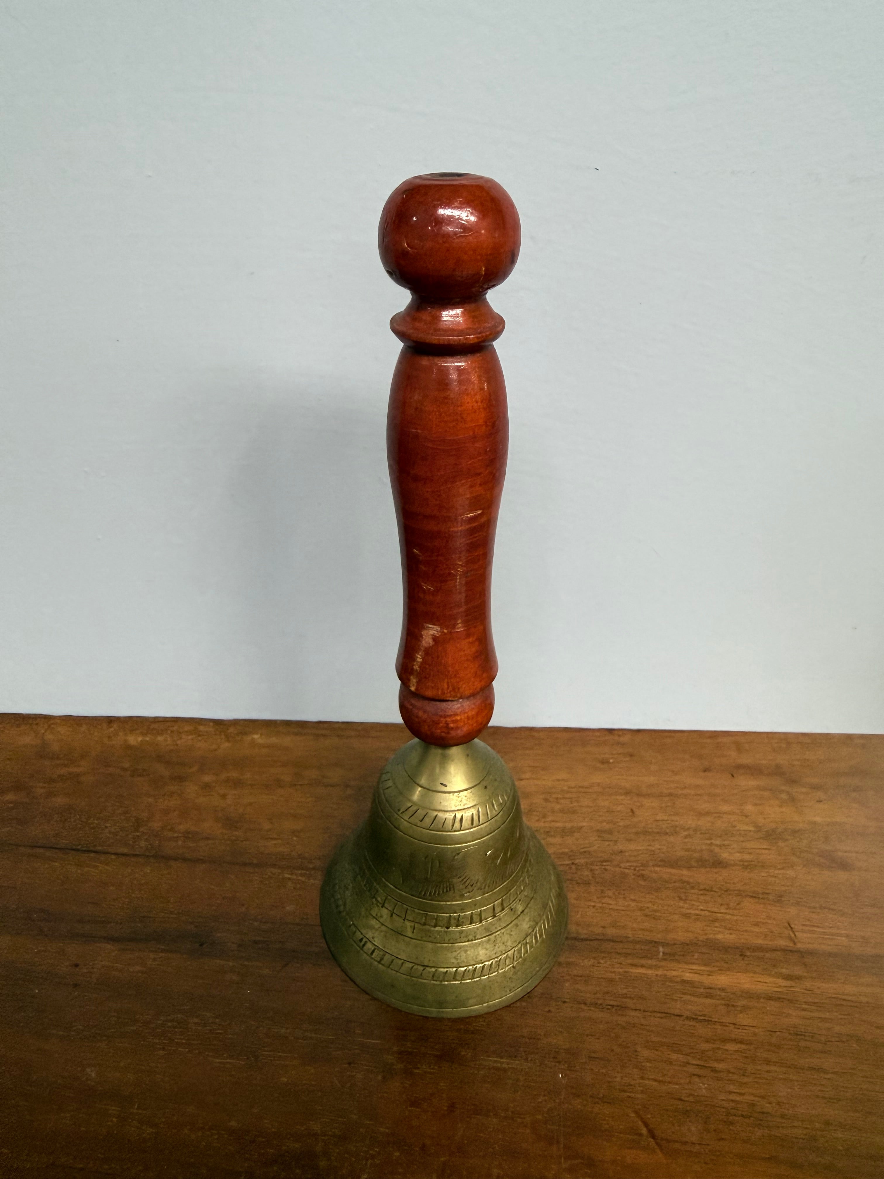 Vintage Brass Bell with Wooden Handle | Antique & Vintage | Moonee Ponds Antiques | Australia Wide Delivery