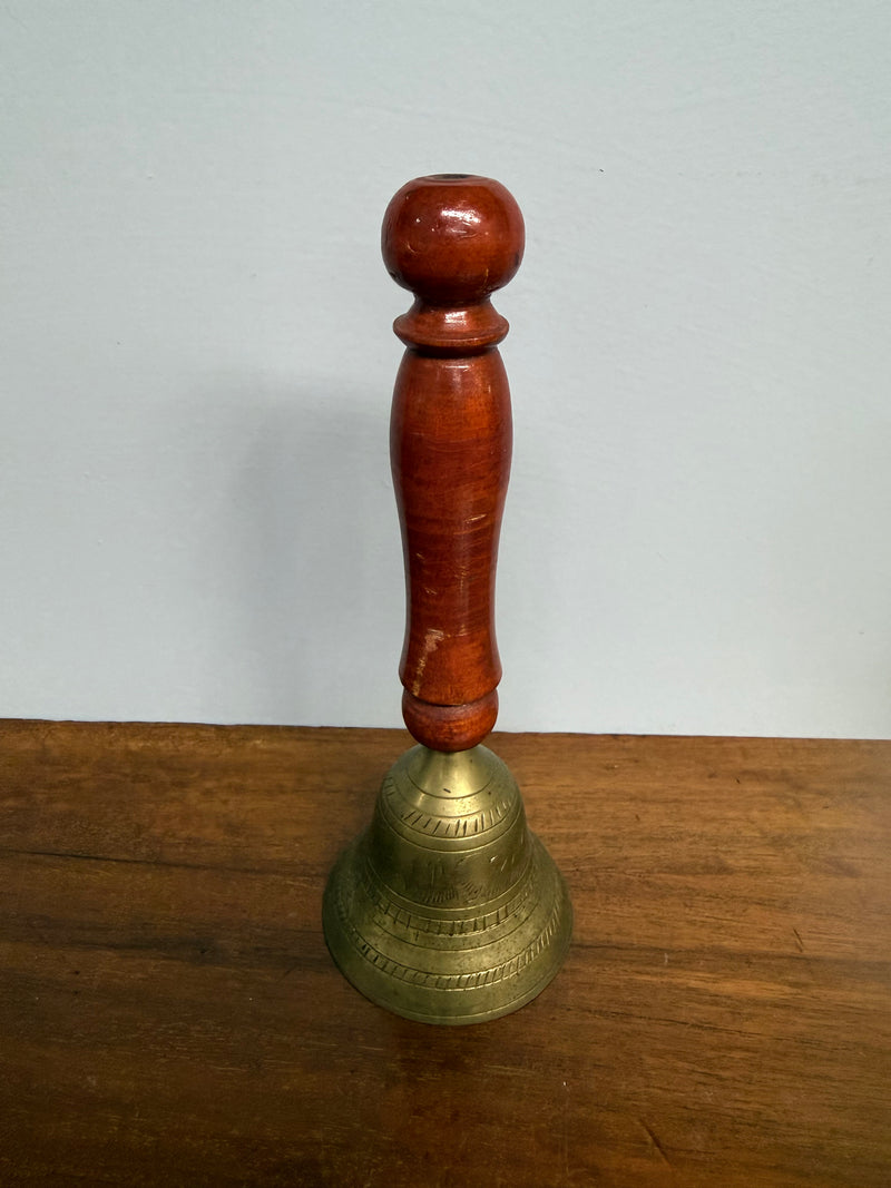 Vintage Brass Bell with Wooden Handle