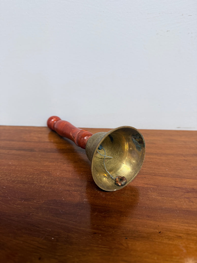 Vintage Brass Bell with Wooden Handle