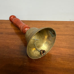 Vintage Brass Bell with Wooden Handle