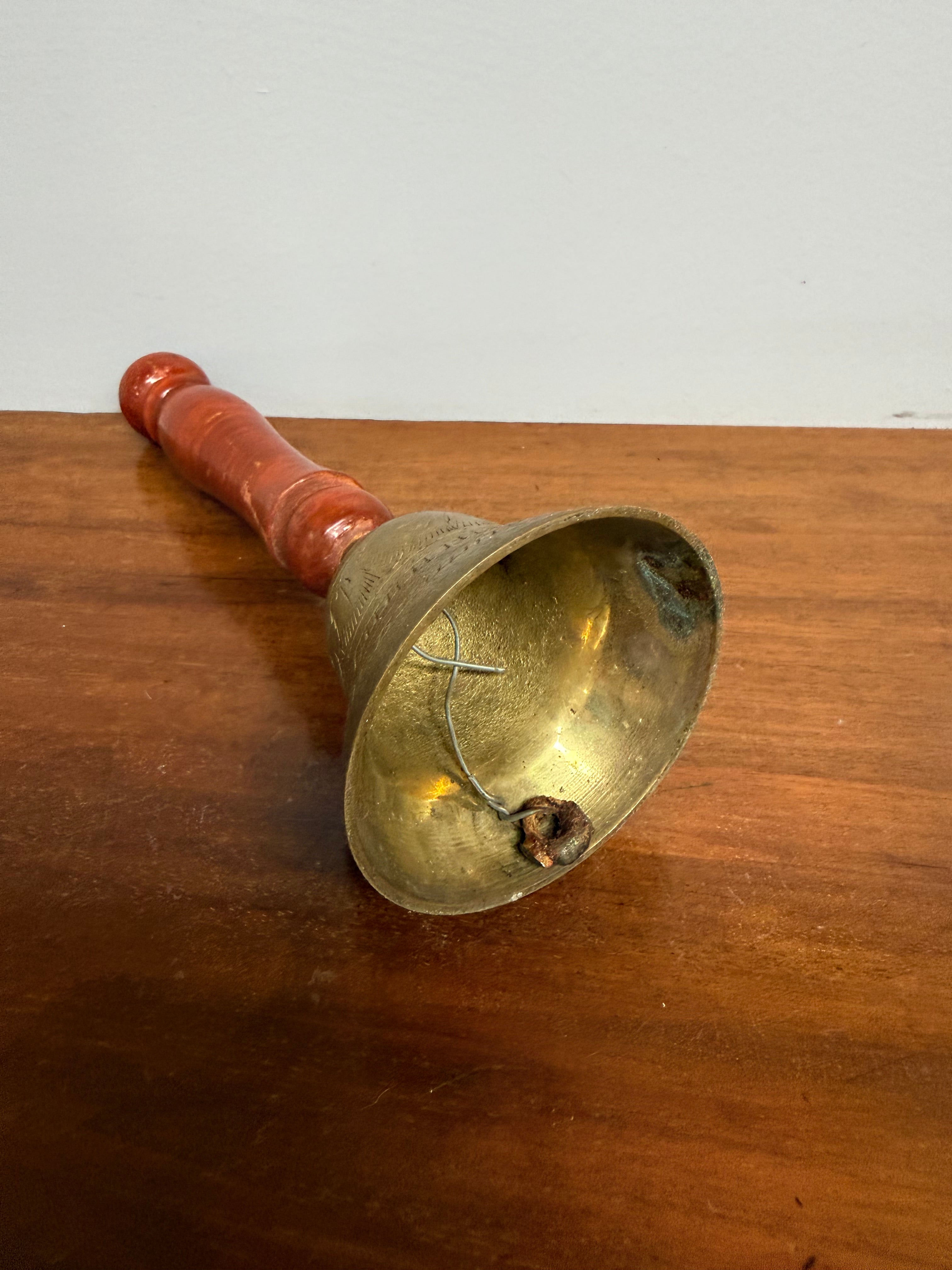 Vintage Brass Bell with Wooden Handle | Antique & Vintage | Moonee Ponds Antiques | Australia Wide Delivery