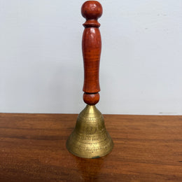 Vintage Brass Bell with Wooden Handle